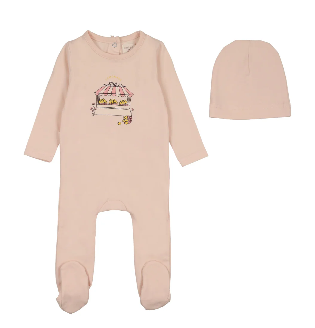 Analogie By Lil Legs Lemon Girls Footie - Cloud Pink - Image 2
