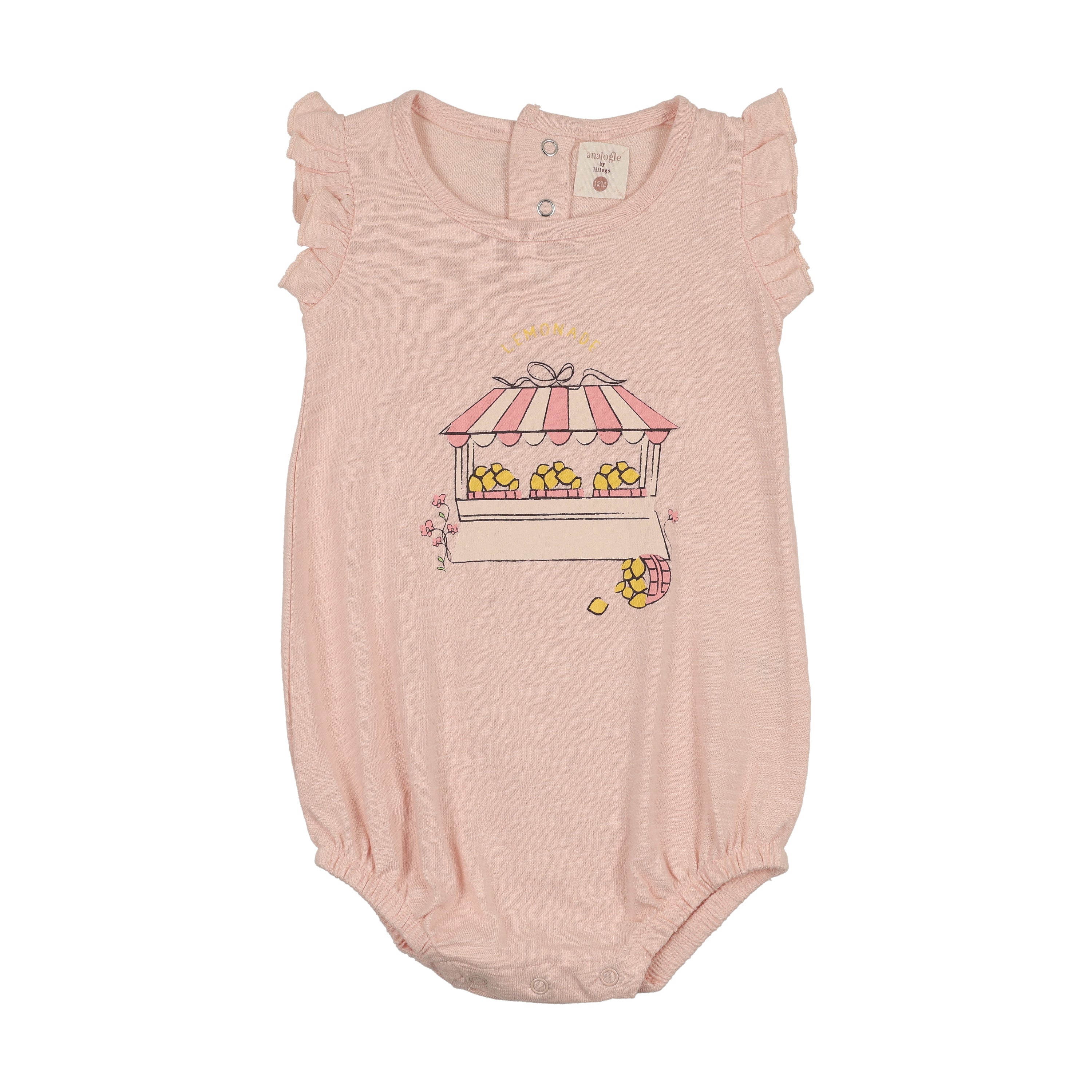 Analogie By Lil Legs Lemon Romper Girl - Cloud Pink