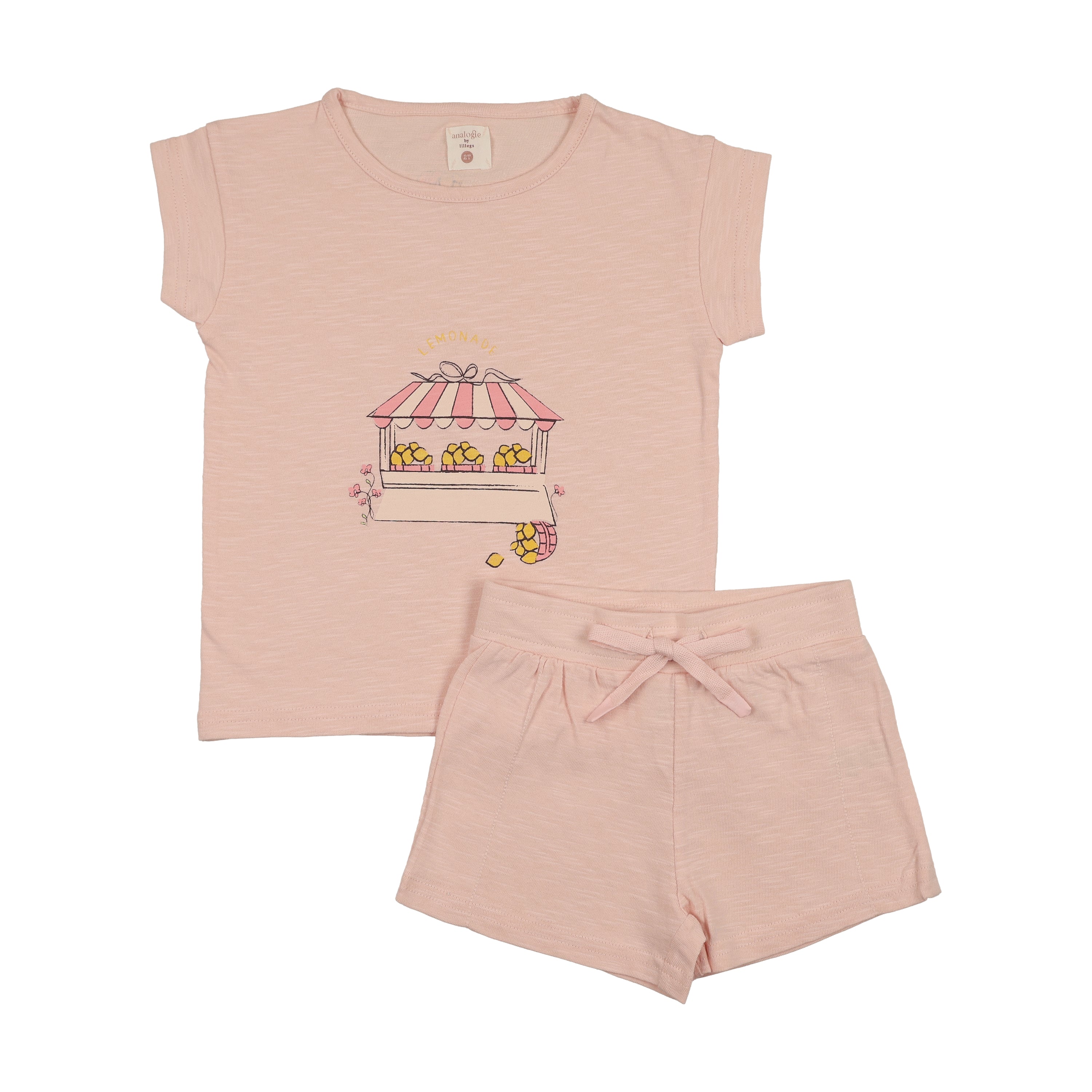 Analogie By Lil Legs Lemon Toddler Set Girl - Cloud Pink