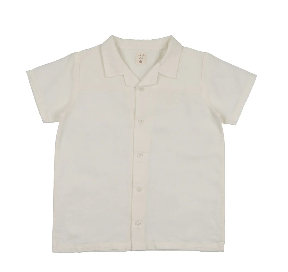 Analogie By Lil Legs Linen Grandpa Shirt - Cream