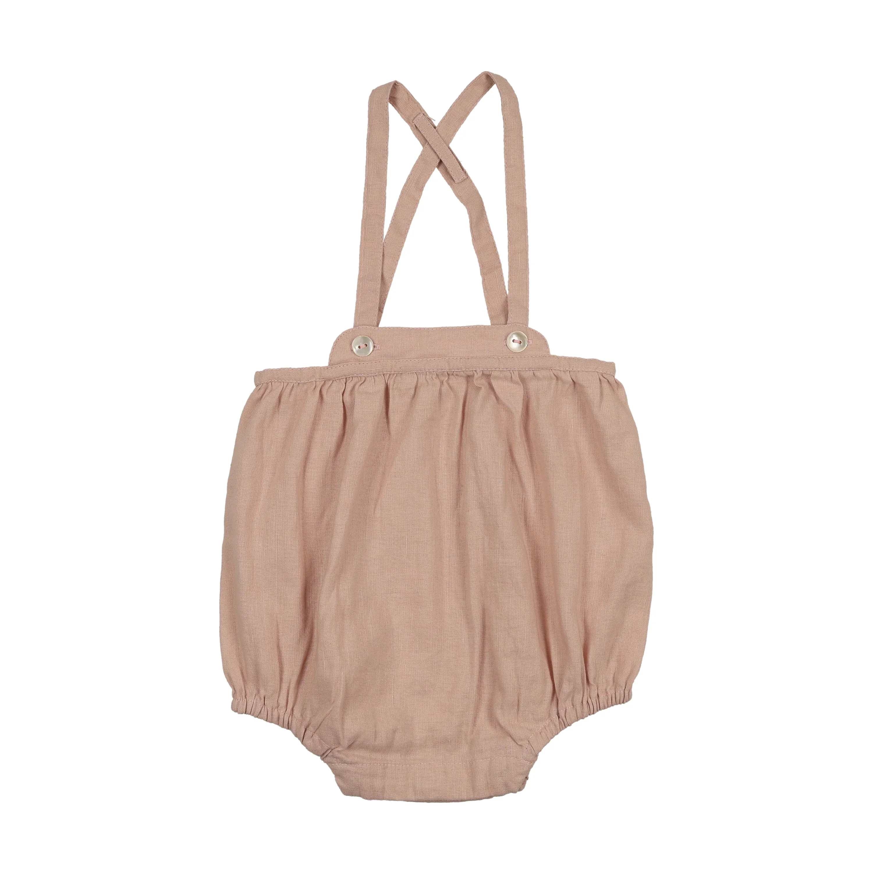 Analogie By Lil Legs Linen Suspender Bloomers - Bud Pink