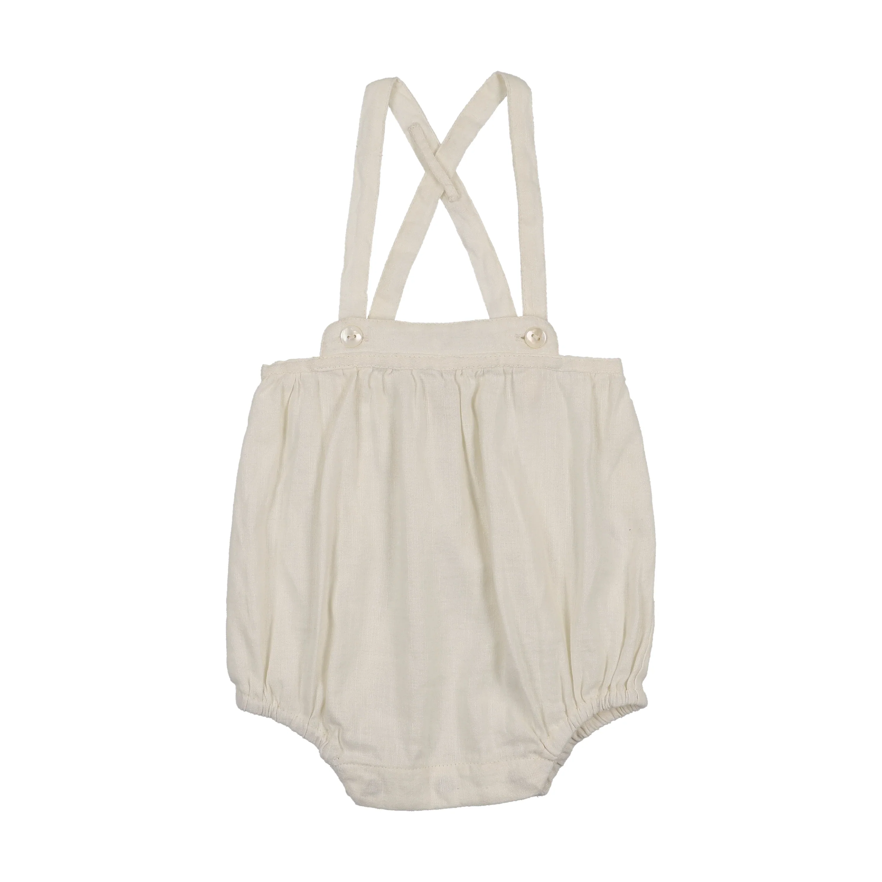 Analogie By Lil Legs Linen Suspender Bloomers - Cream