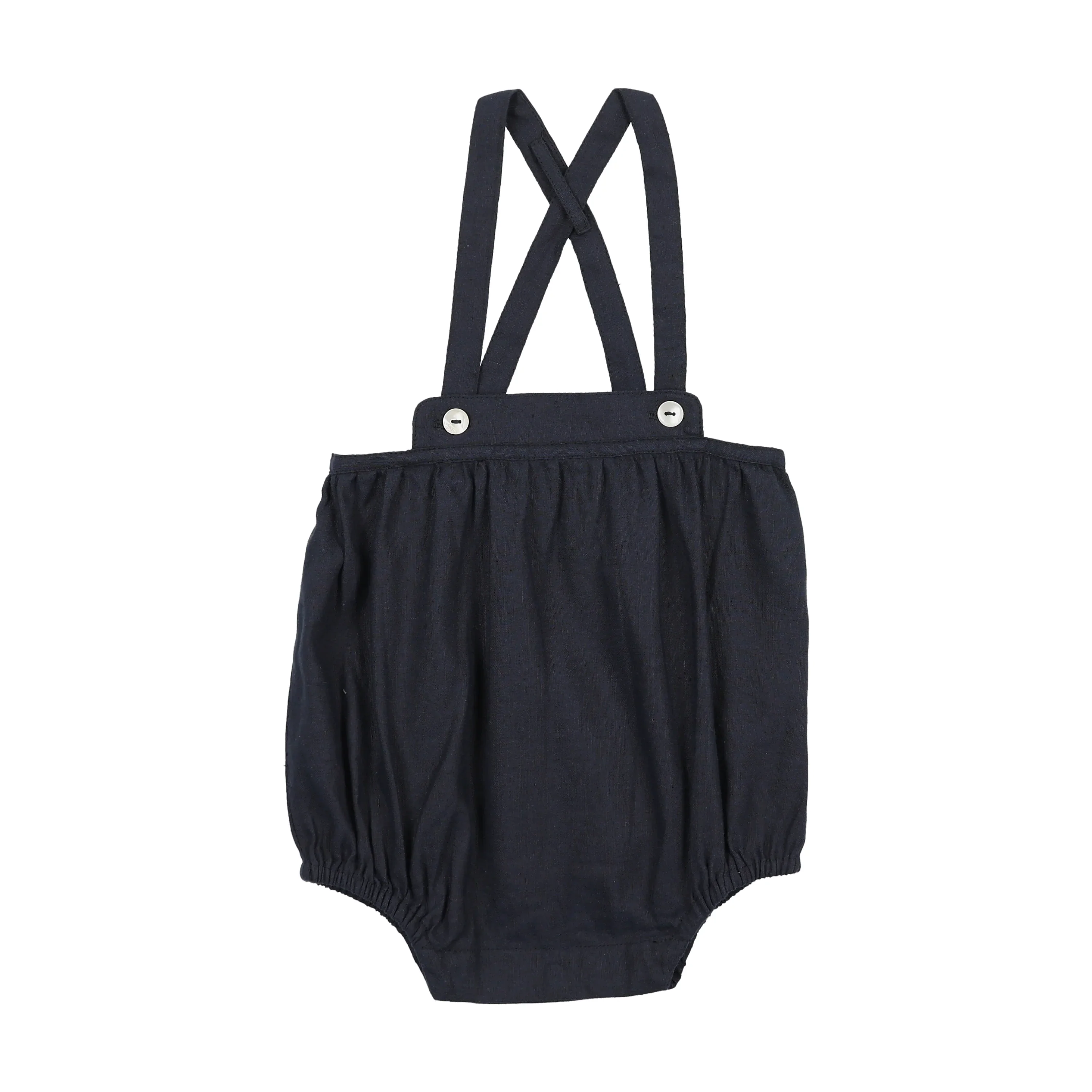 Analogie By Lil Legs Linen Suspender Bloomers - Navy