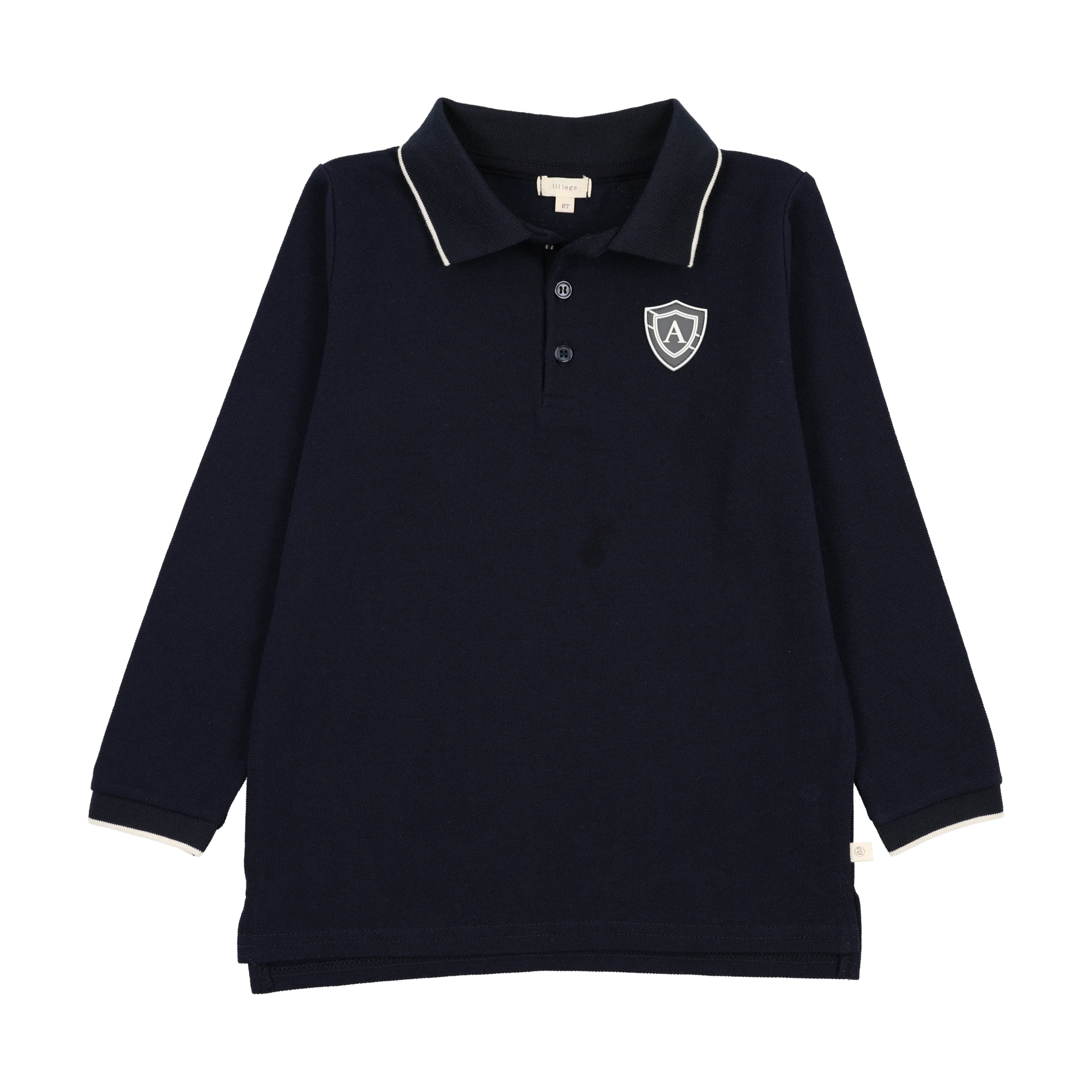 Analogie By Lil Legs Logo Polo LS - Navy