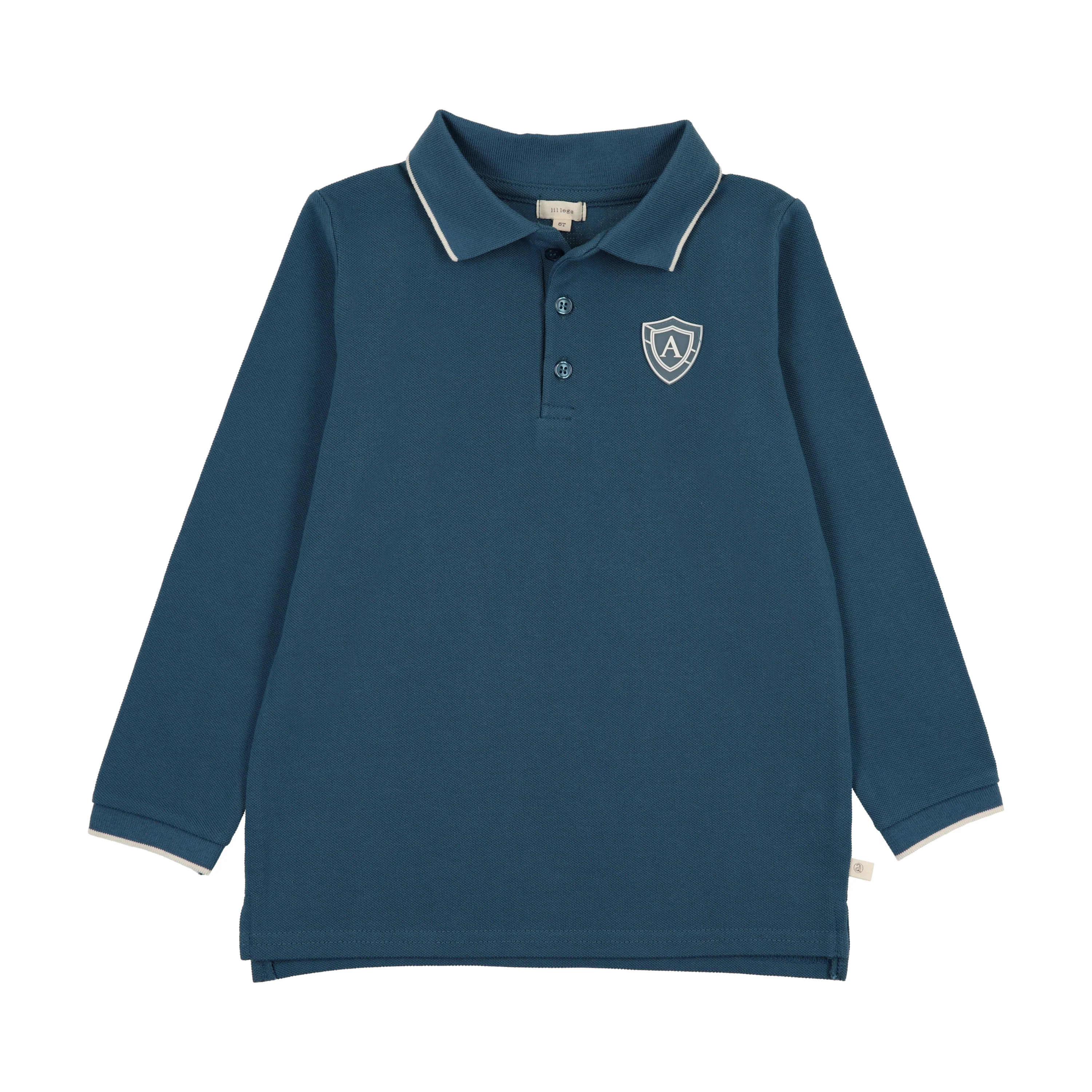 Analogie By Lil Legs Logo Polo LS - Slate