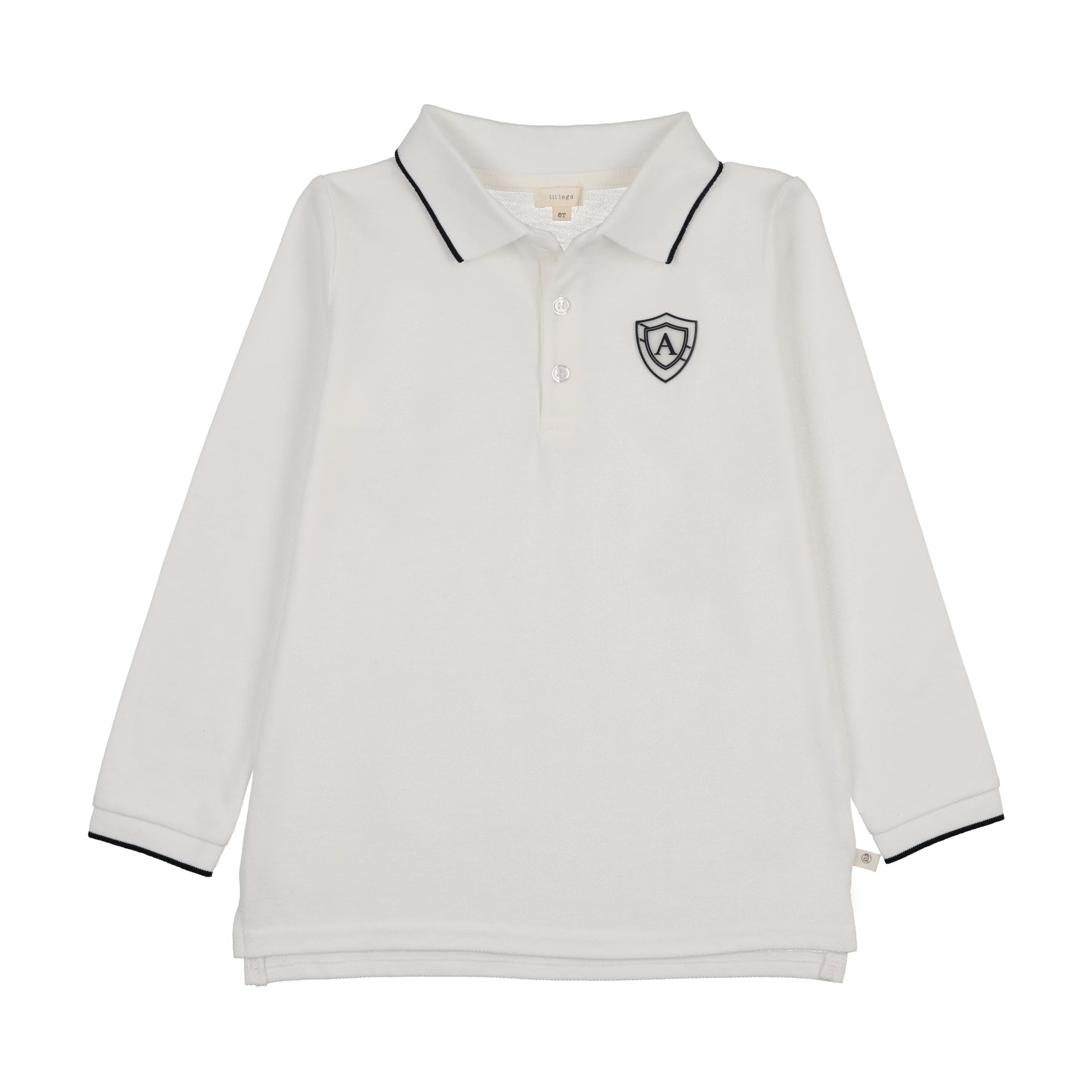 Analogie By Lil Legs Logo Polo LS - White