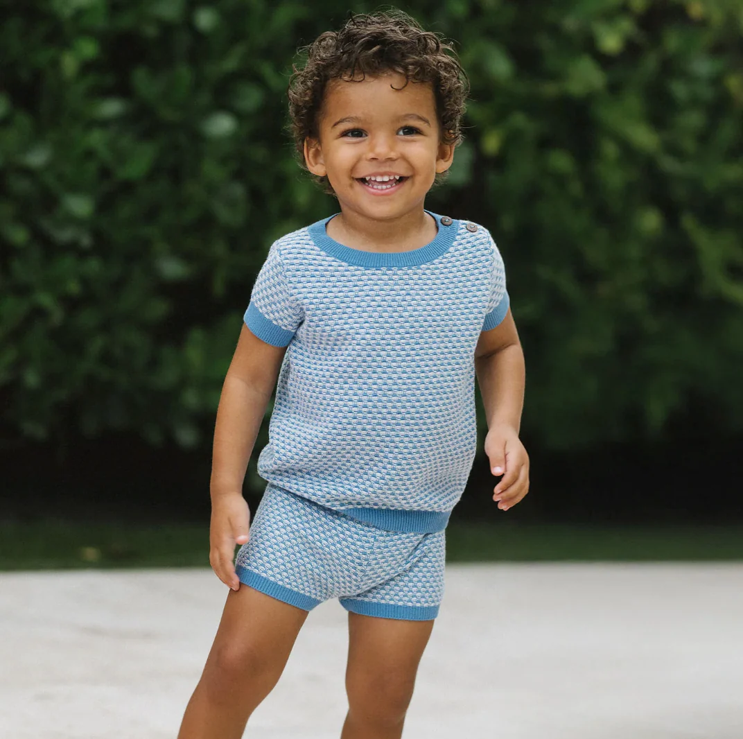 Analogie By Lil Legs Multi Knit Crewneck Set - Fresh Blue - Image 2