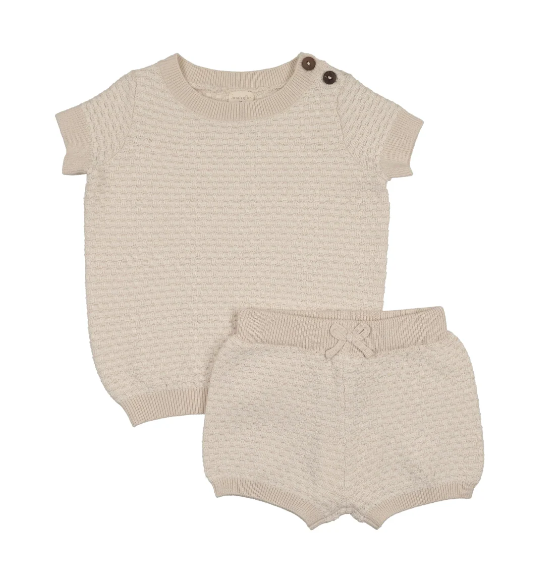 Analogie By Lil Legs Multi Knit Crewneck Set - Wheat