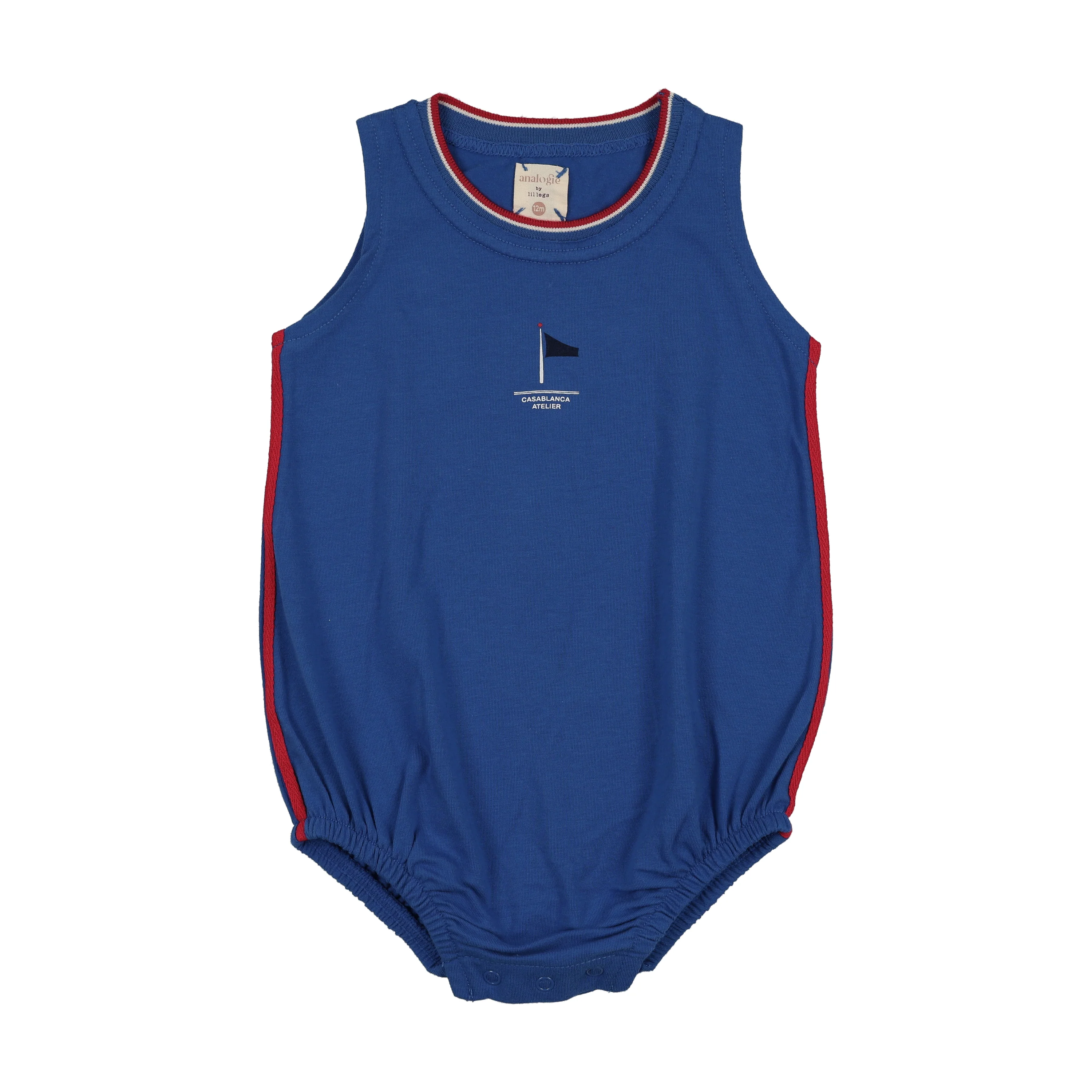 Analogie By Lil Legs Outer Field Boys Romper - Electric Blue