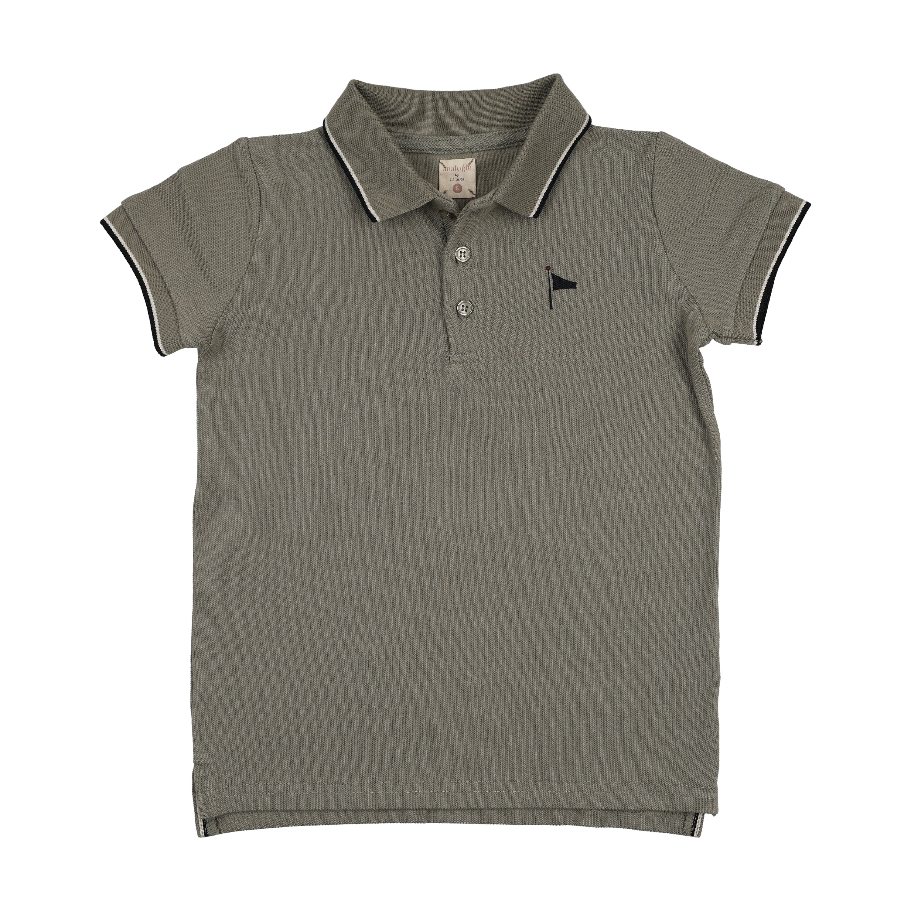Analogie By Lil Legs Outer Field Boys Short Sleeve Polo - Green