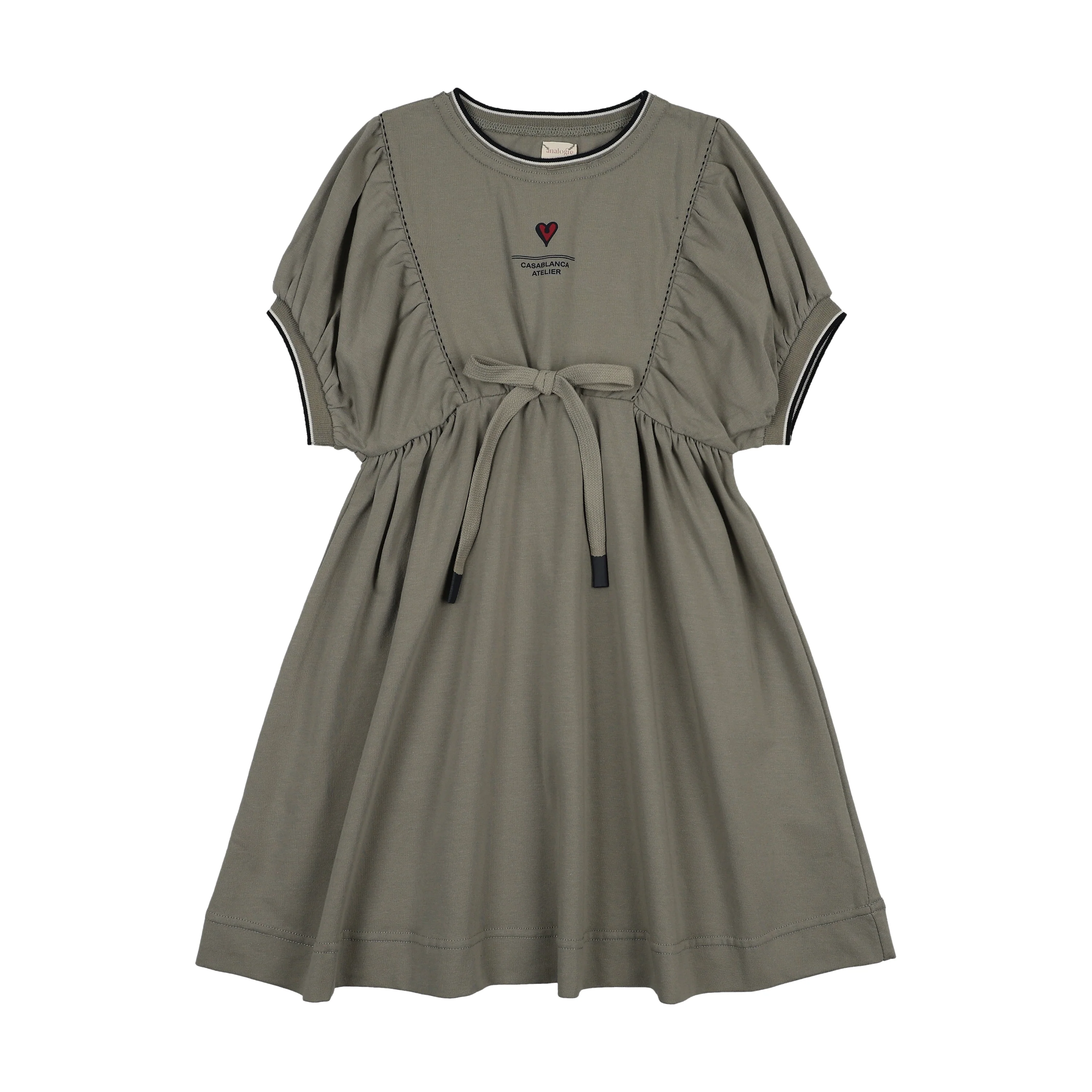 Analogie By Lil Legs Outer Field Girls Dress Short Sleeves - Green