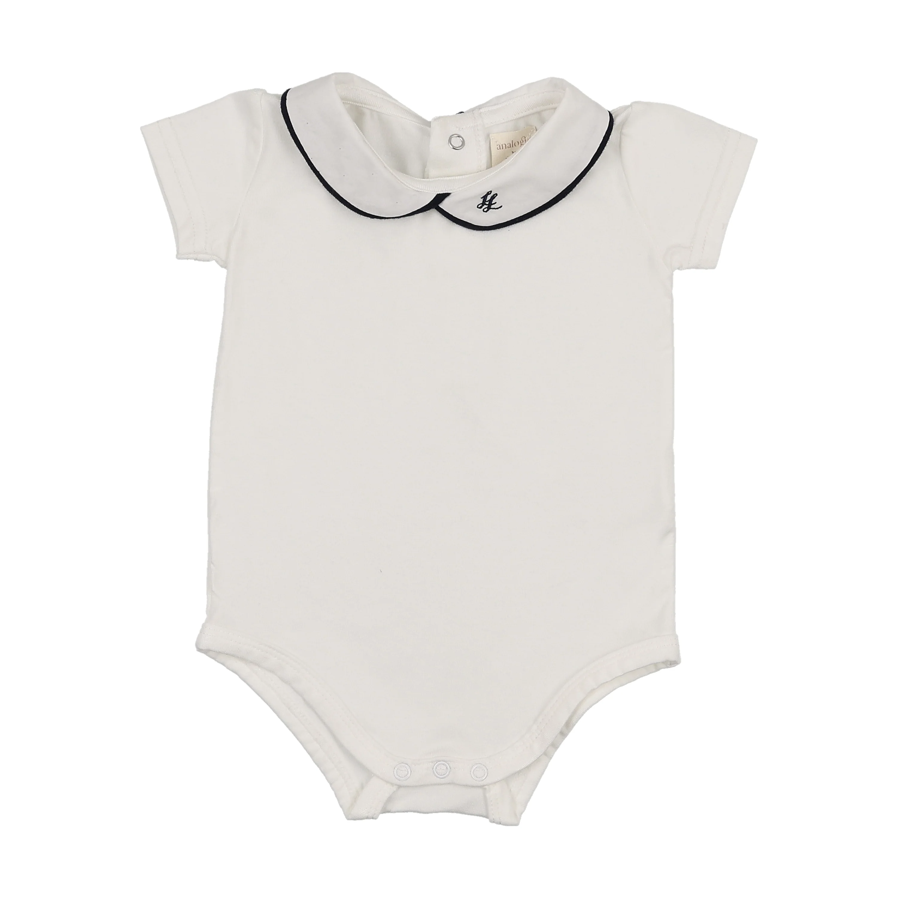 Analogie By Lil Legs Peter Pan Onesie with Piping - White/Navy