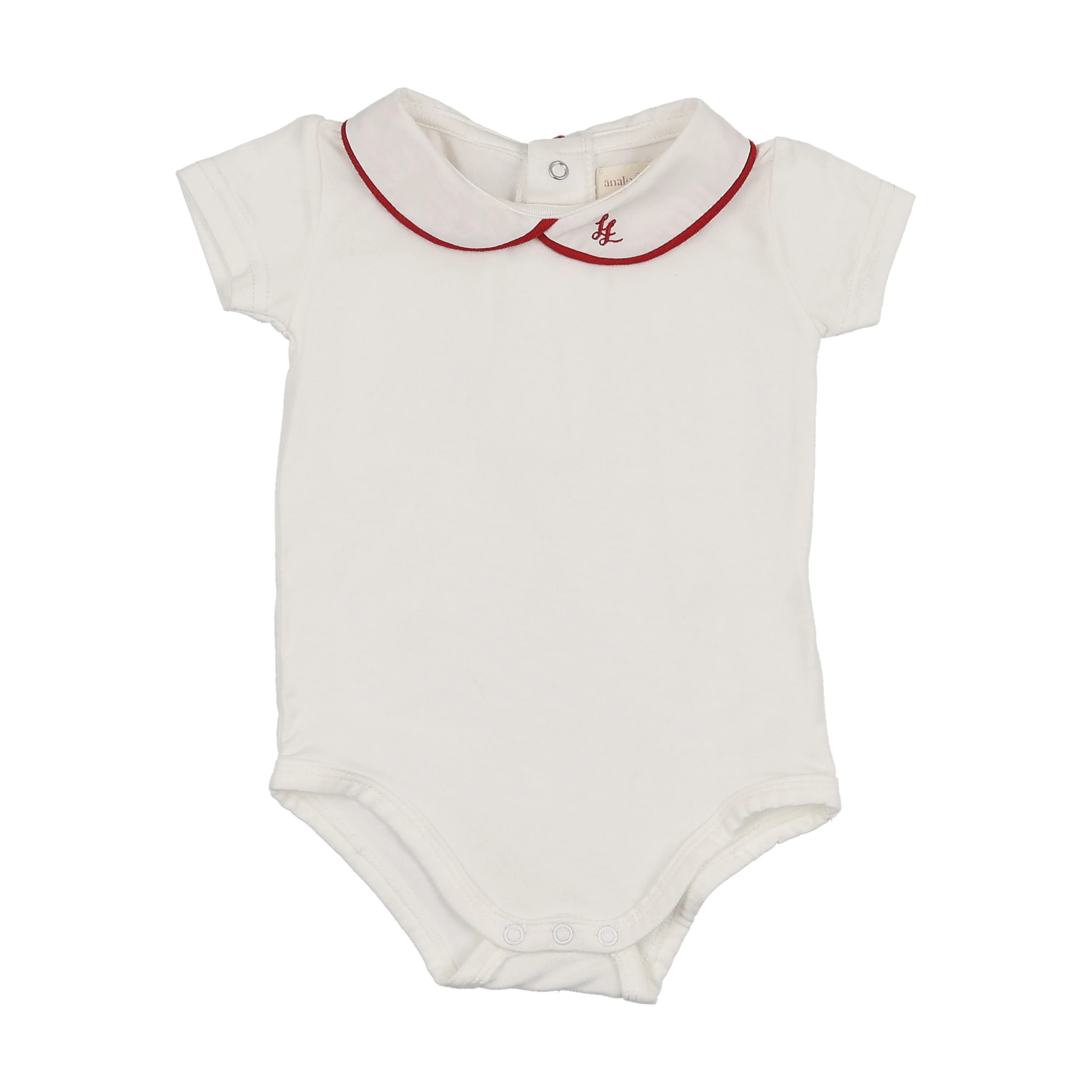 Analogie By Lil Legs Peter Pan Onesie with Piping - White/Red
