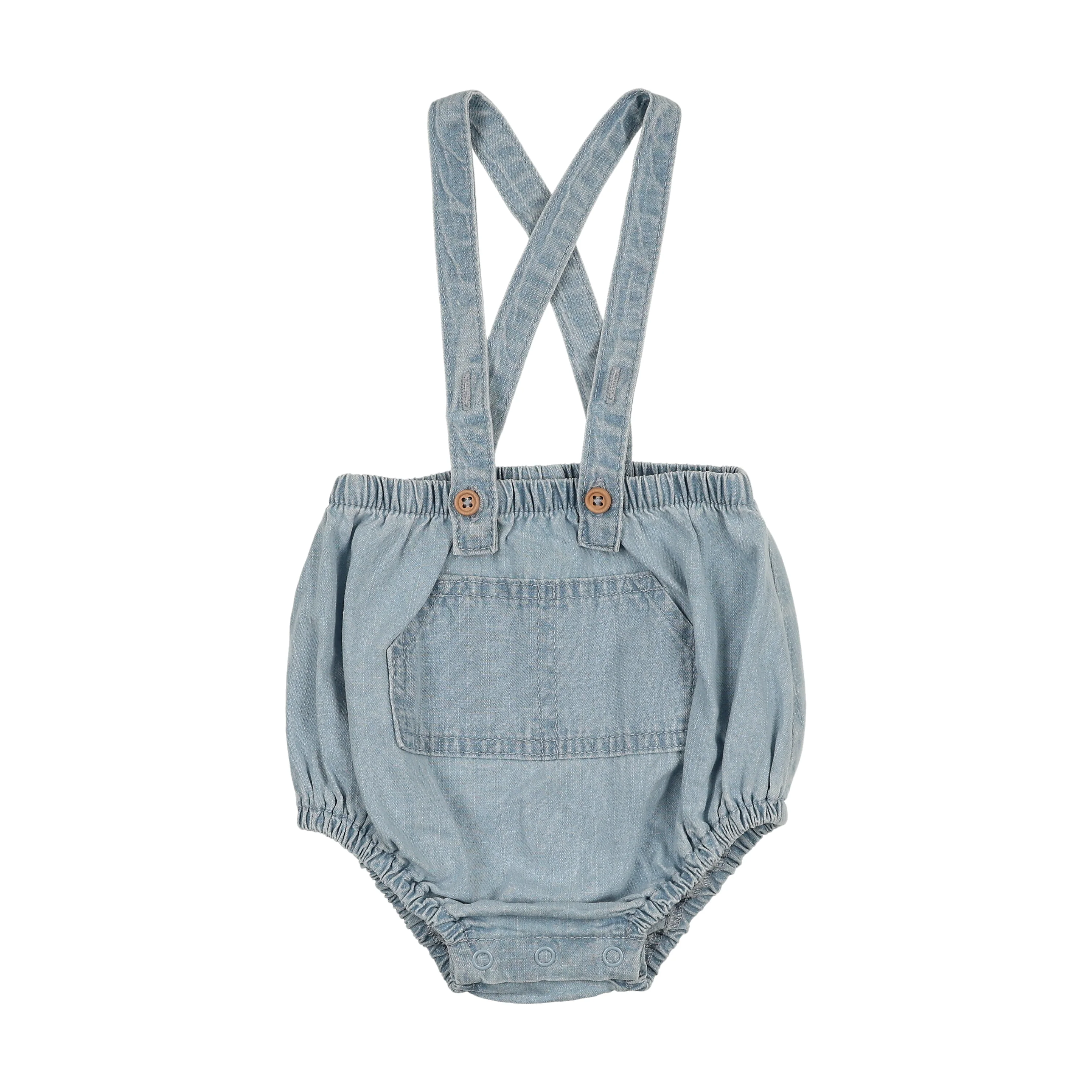 Analogie By Lil Legs Pocket Suspender Bloomers - Light Wash