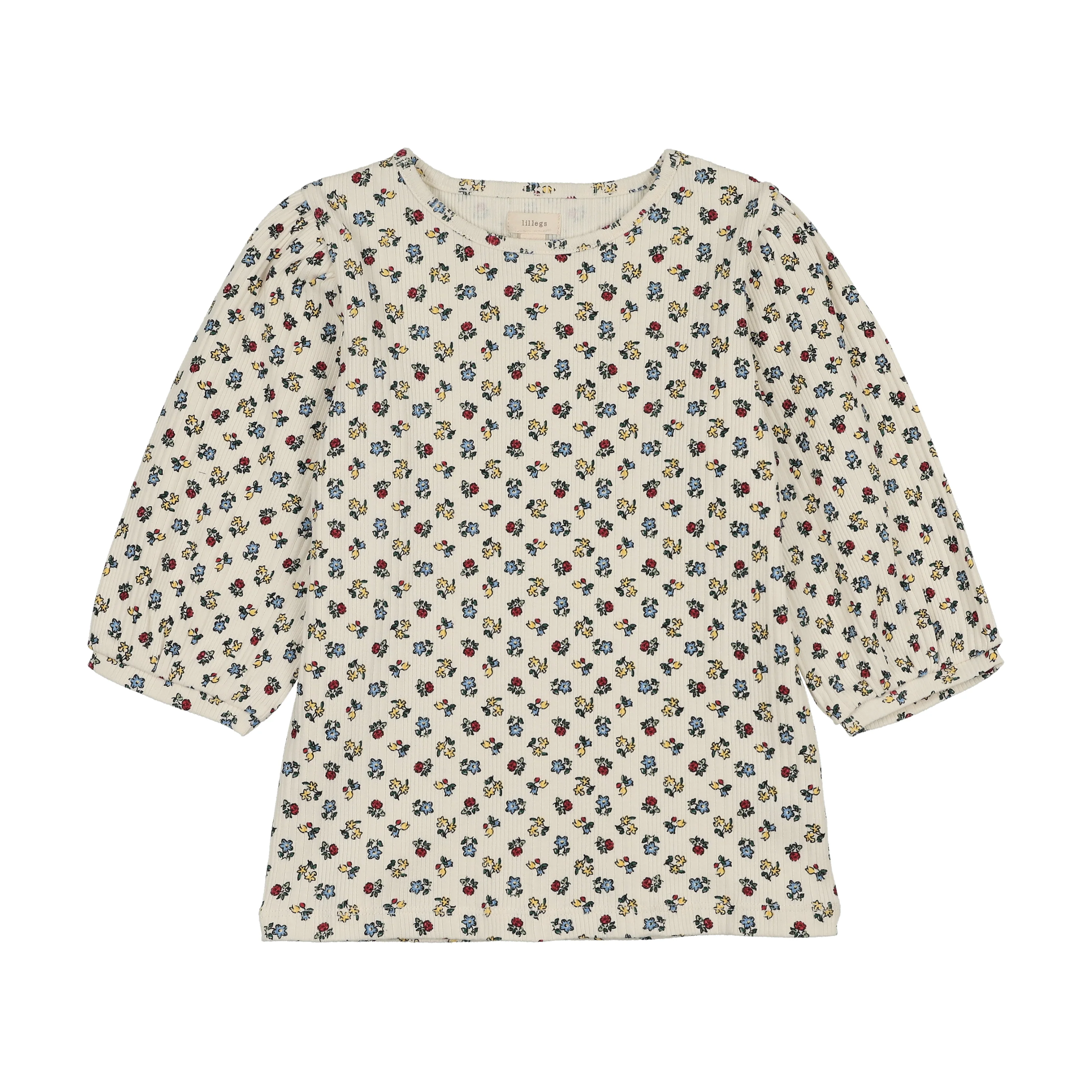 Analogie By Lil Legs Puff Sleeve Tee 3/4 - Primary Floral