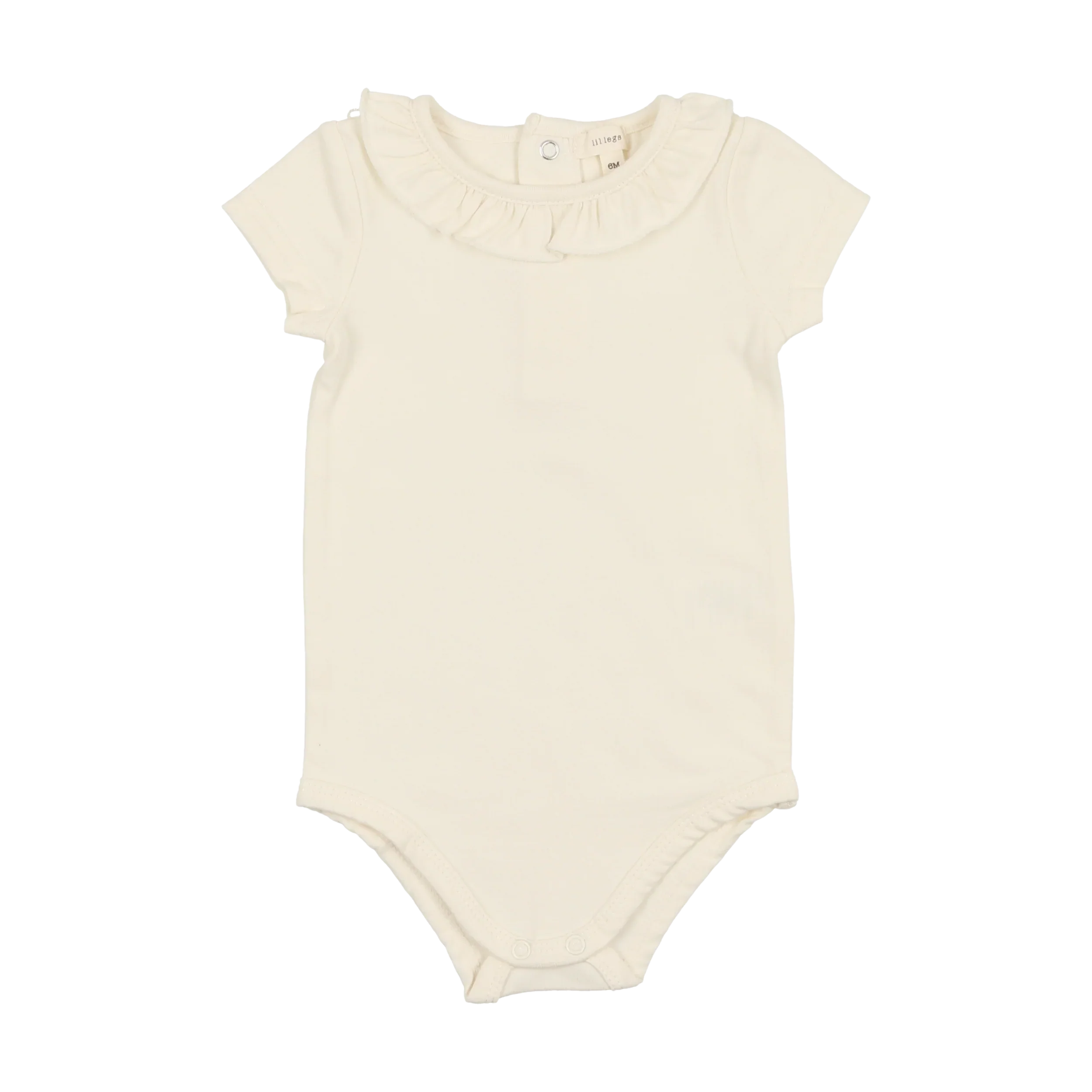 Analogie By Lil Legs Ruffle Onesie SS - Cream