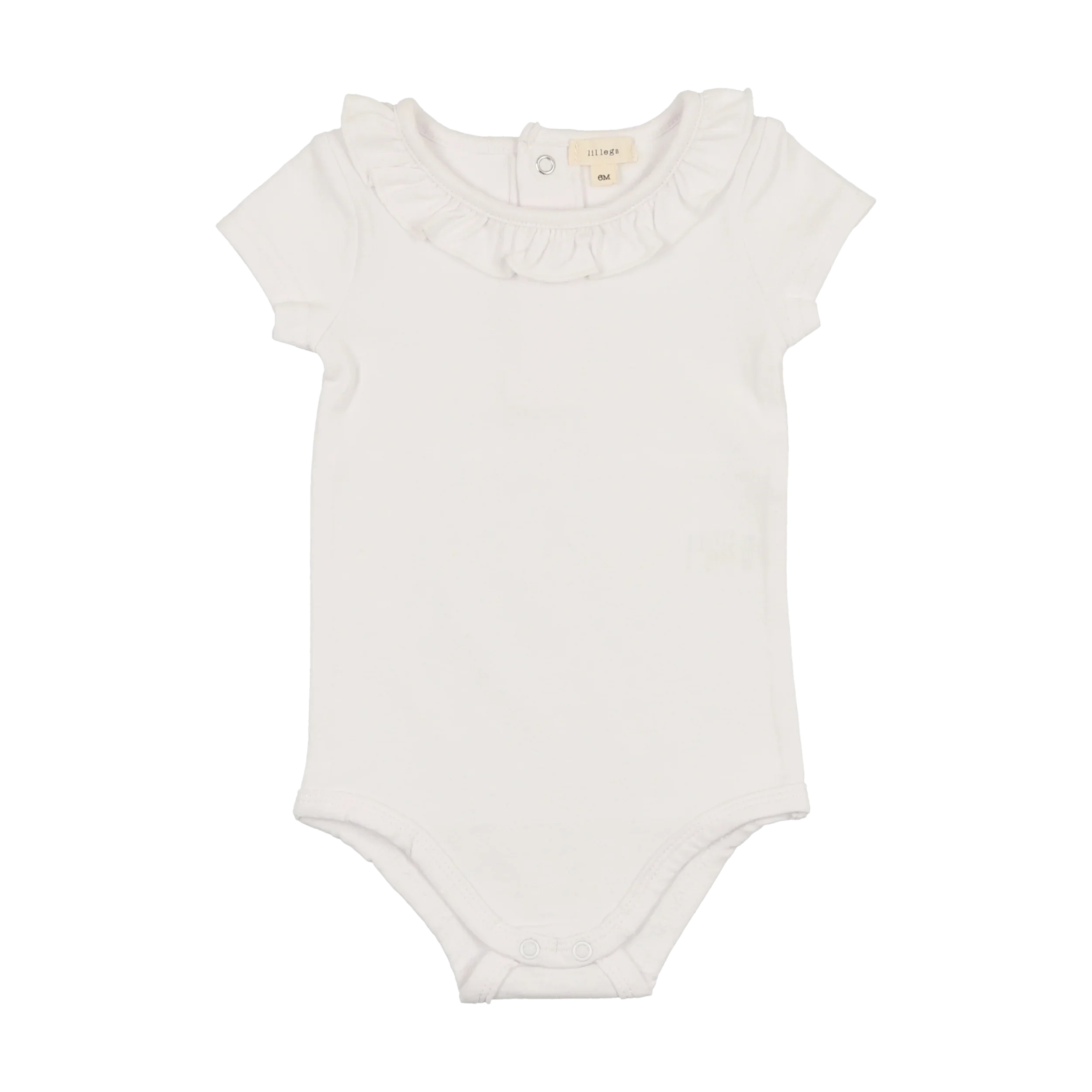 Analogie By Lil Legs Ruffle Onesie SS - White