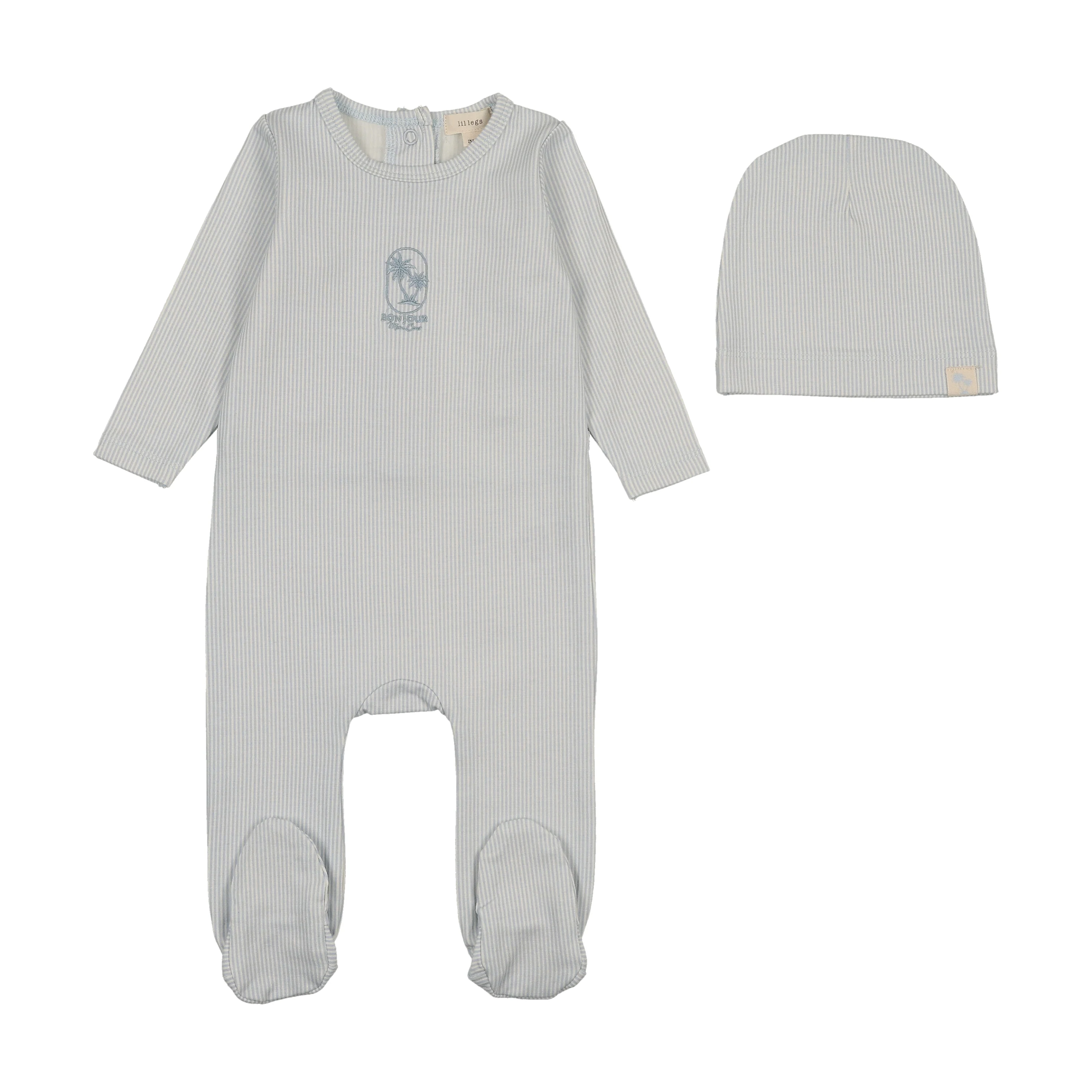 Analogie By Lil Legs Sailor Stripe Footie - Blue