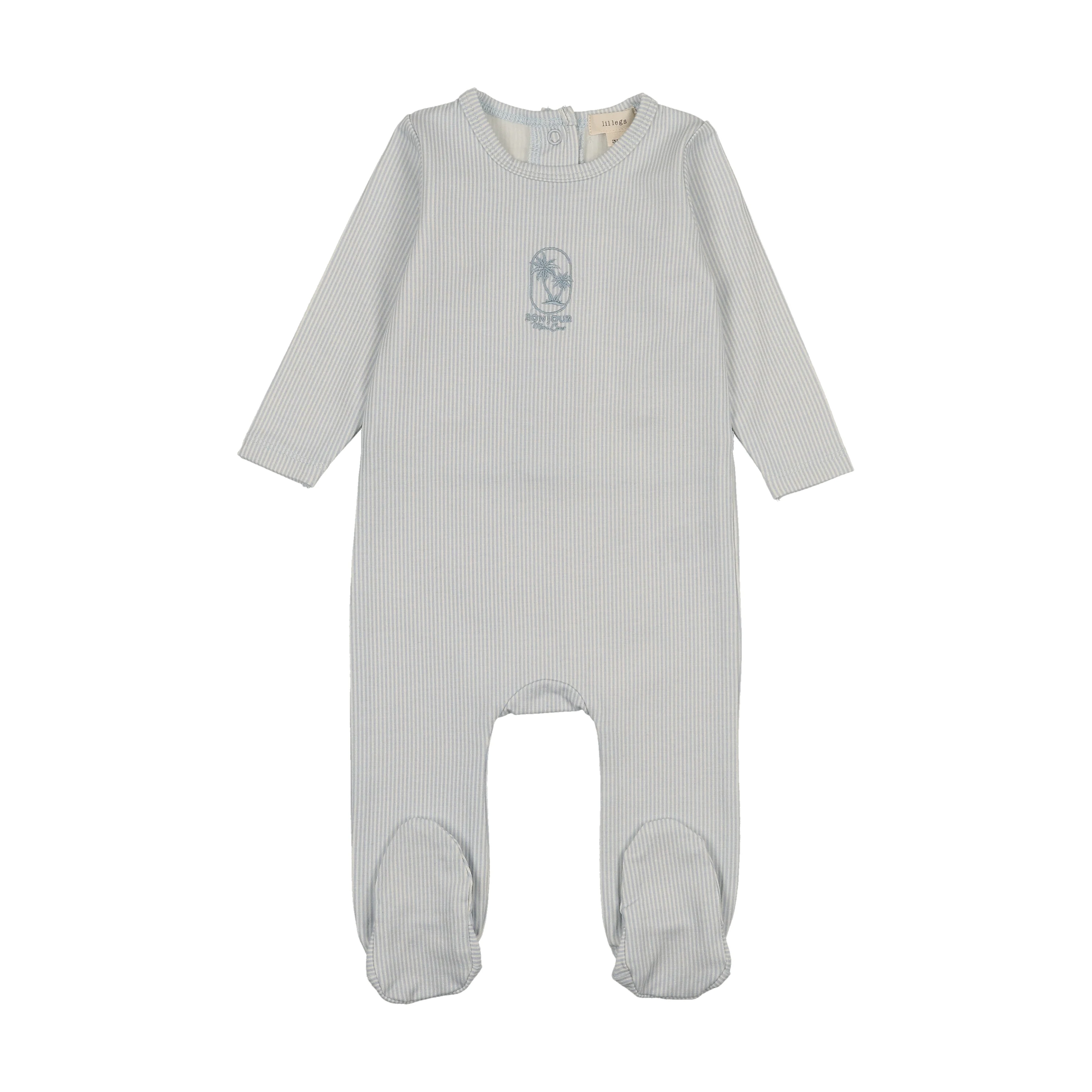 Analogie By Lil Legs Sailor Stripe Footie - Blue - Image 2