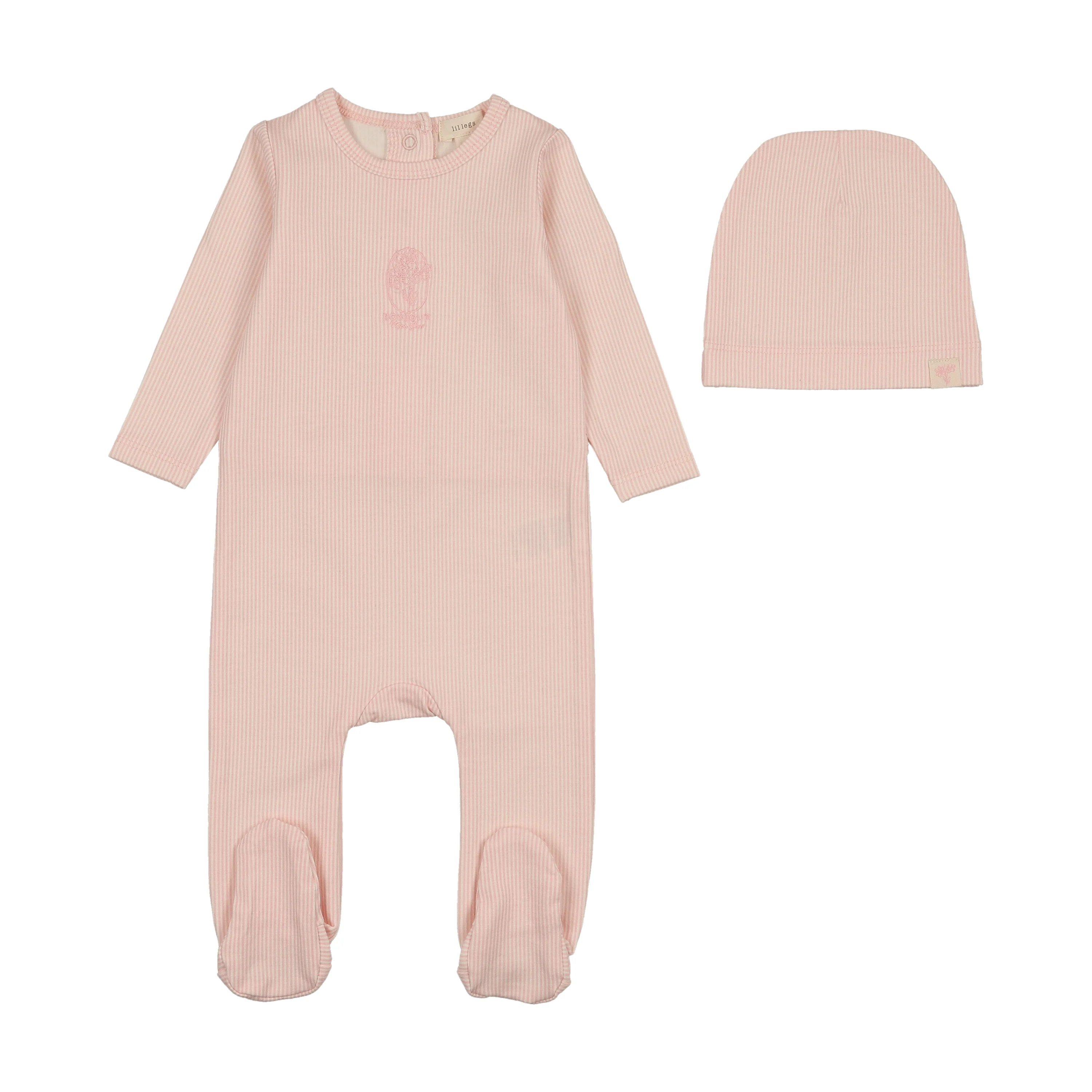 Analogie By Lil Legs Sailor Stripe Footie - Pink