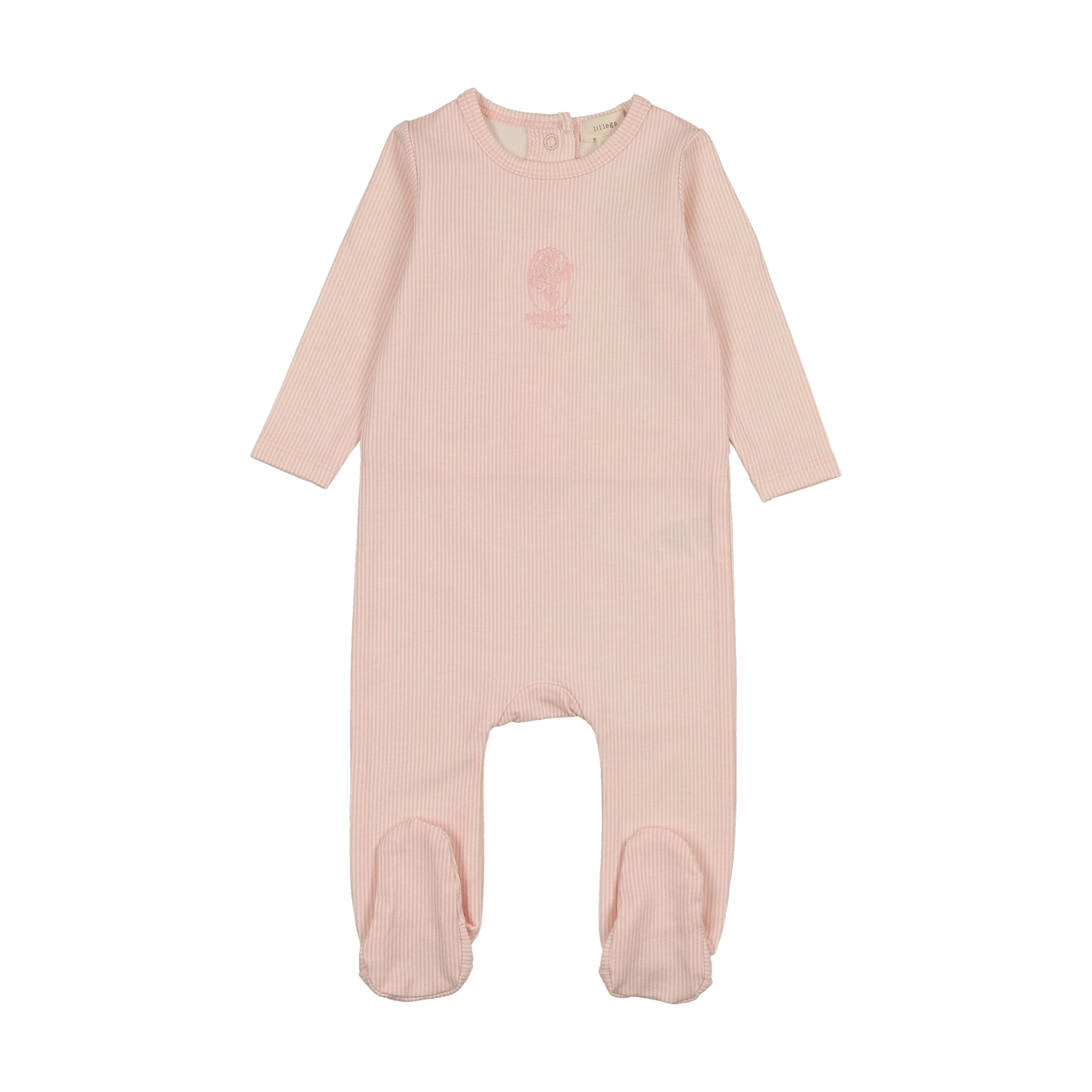 Analogie By Lil Legs Sailor Stripe Footie - Pink - Image 2