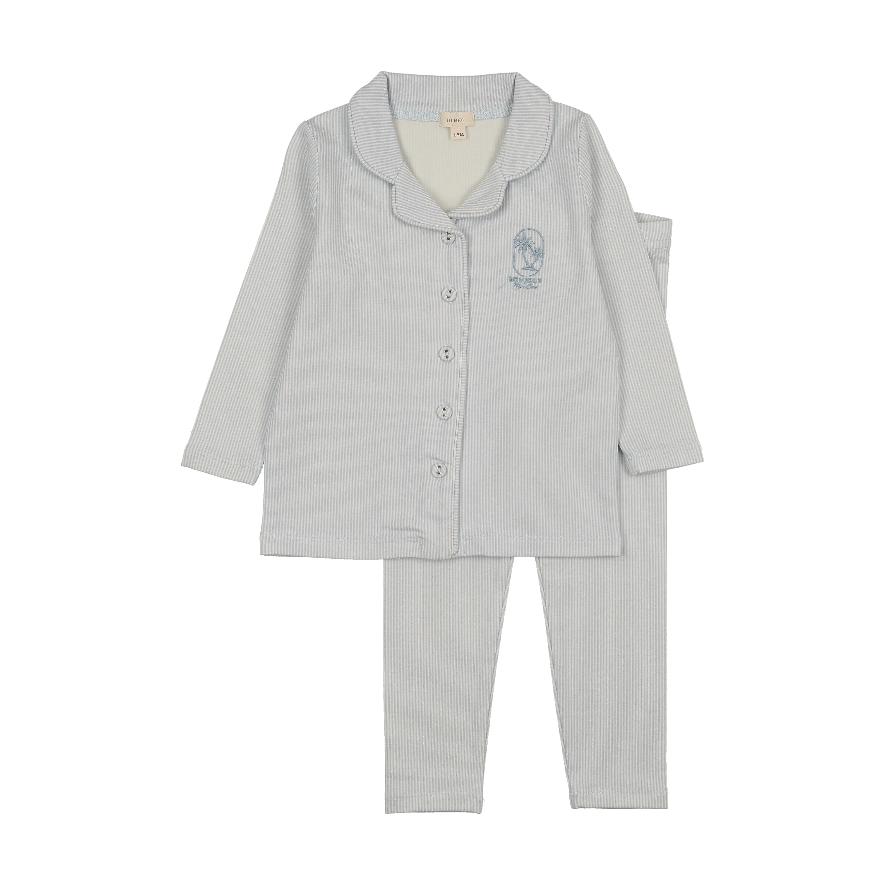 Analogie By Lil Legs Sailor Stripe Lounge Set - Blue