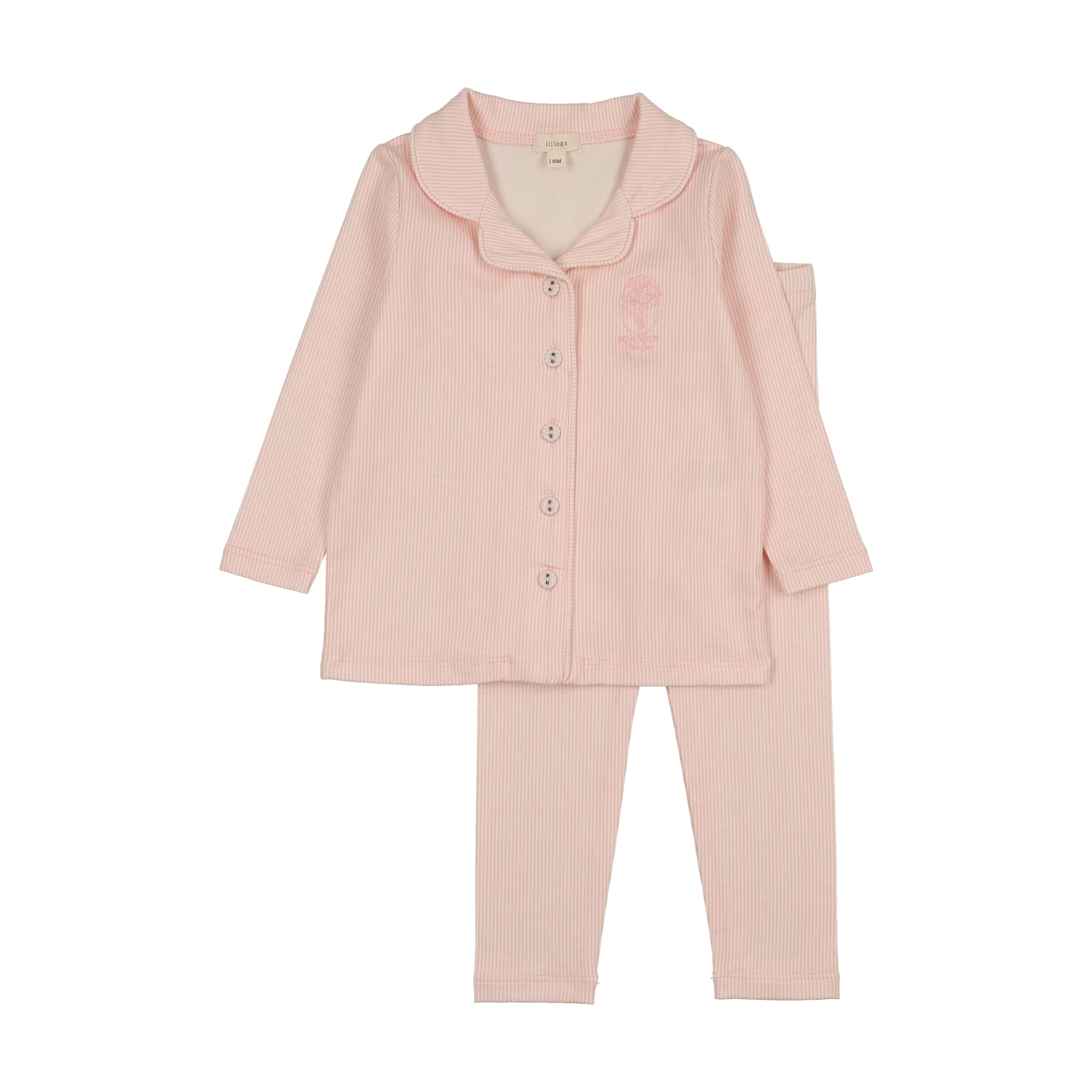 Analogie By Lil Legs Sailor Stripe Lounge Set - Pink