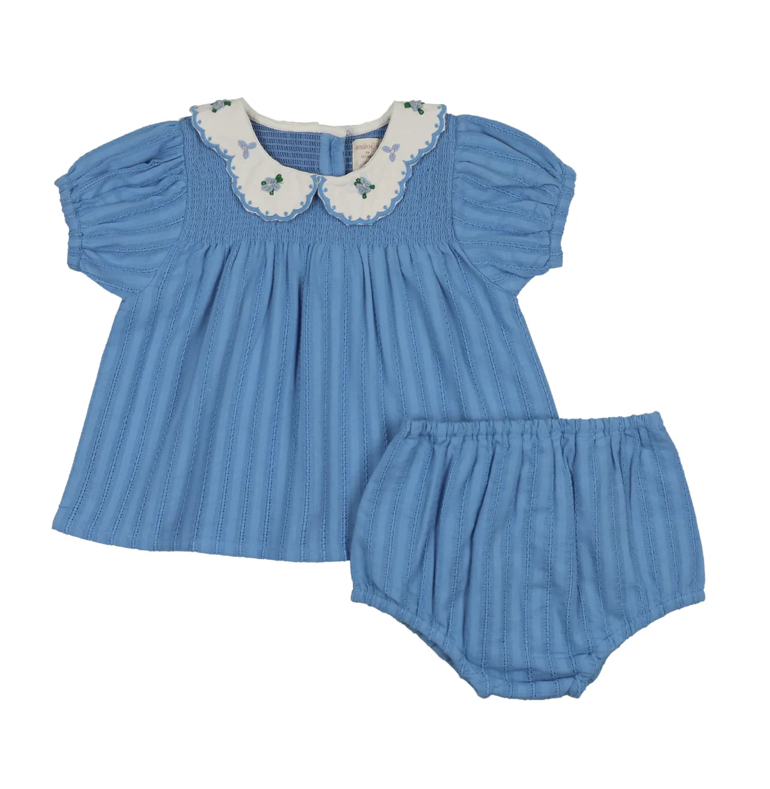 Analogie By Lil Legs Smocked Set - Fresh Blue