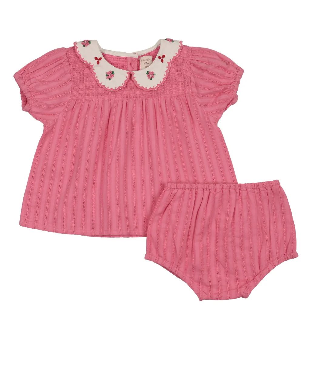 Analogie By Lil Legs Smocked Set - Fresh Pink