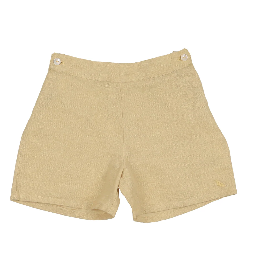 Analogie By Lil Legs Solid Shorts - Yellow