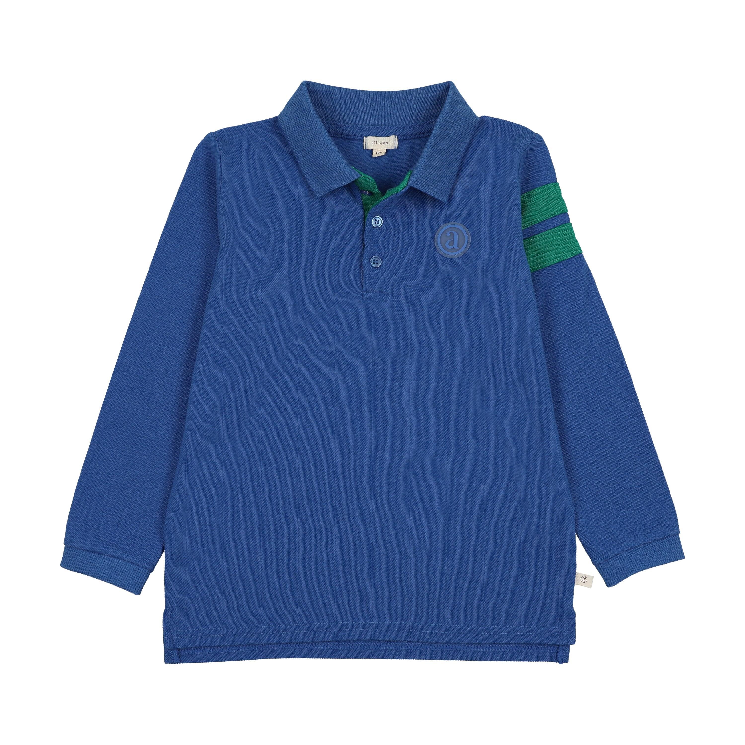Analogie By Lil Legs Stripe Detail Polo LS - Electric Blue