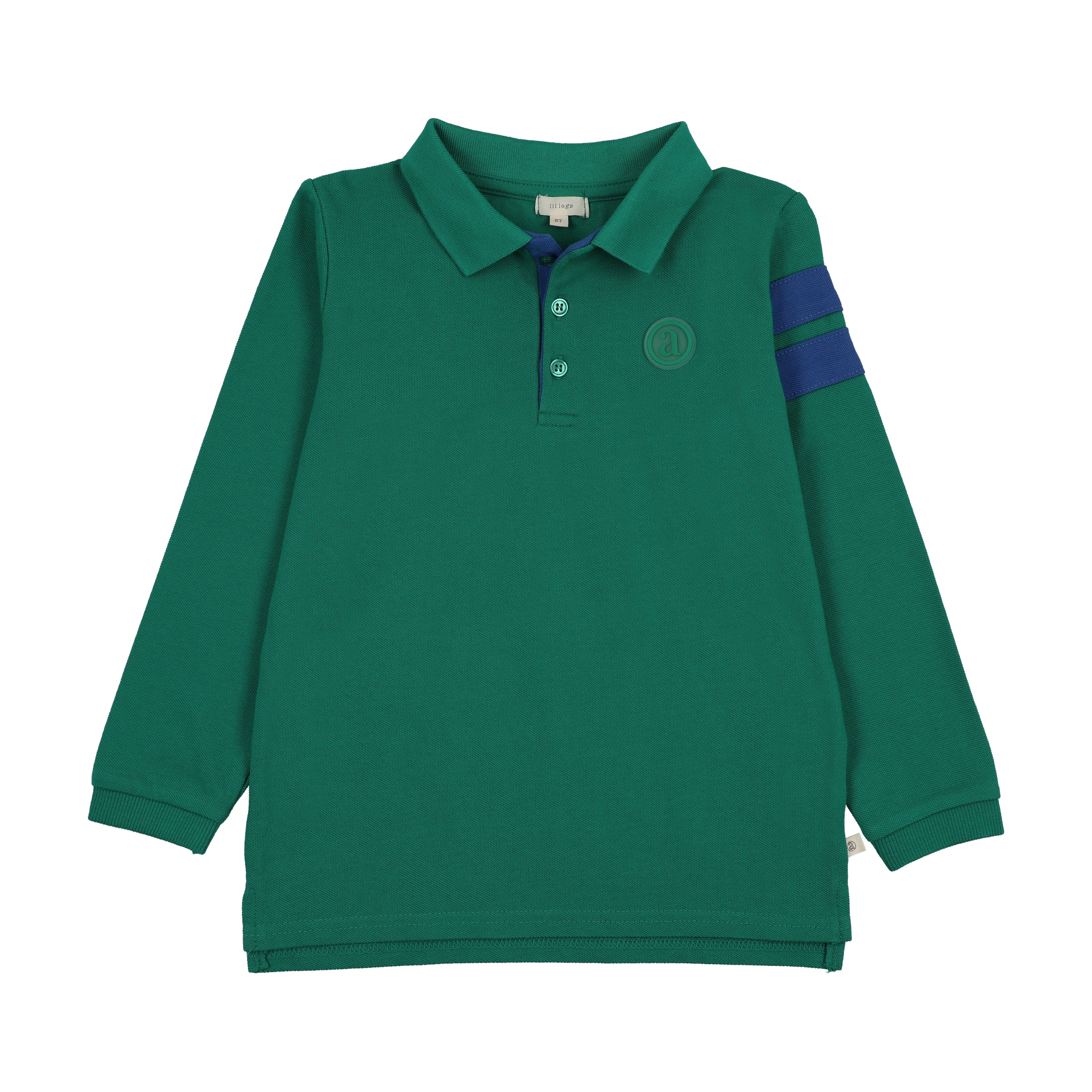 Analogie By Lil Legs Stripe Detail Polo LS - Electric Green