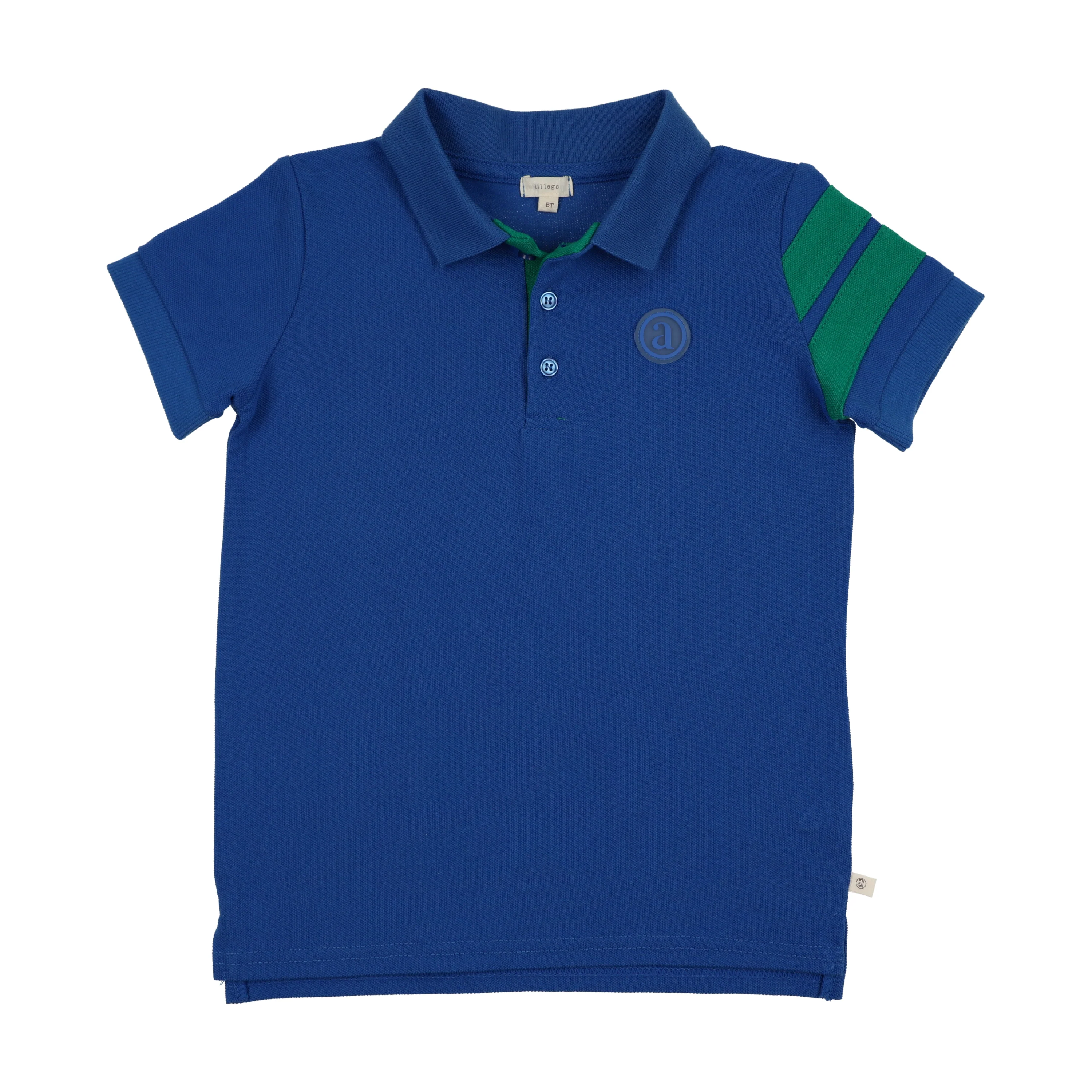 Analogie By Lil Legs Stripe Detail Polo SS - Electric Blue