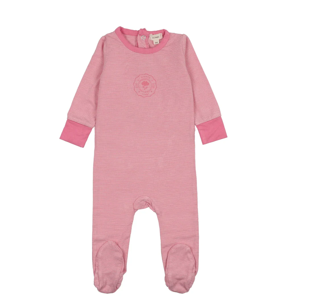 Analogie By Lil Legs Striped Footie Set - Fresh Pink Stripe