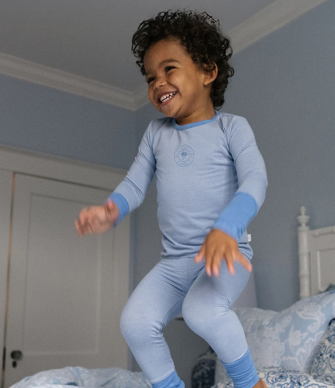 Analogie By Lil Legs Striped Lounge Set - Fresh Blue Stripe - Image 3