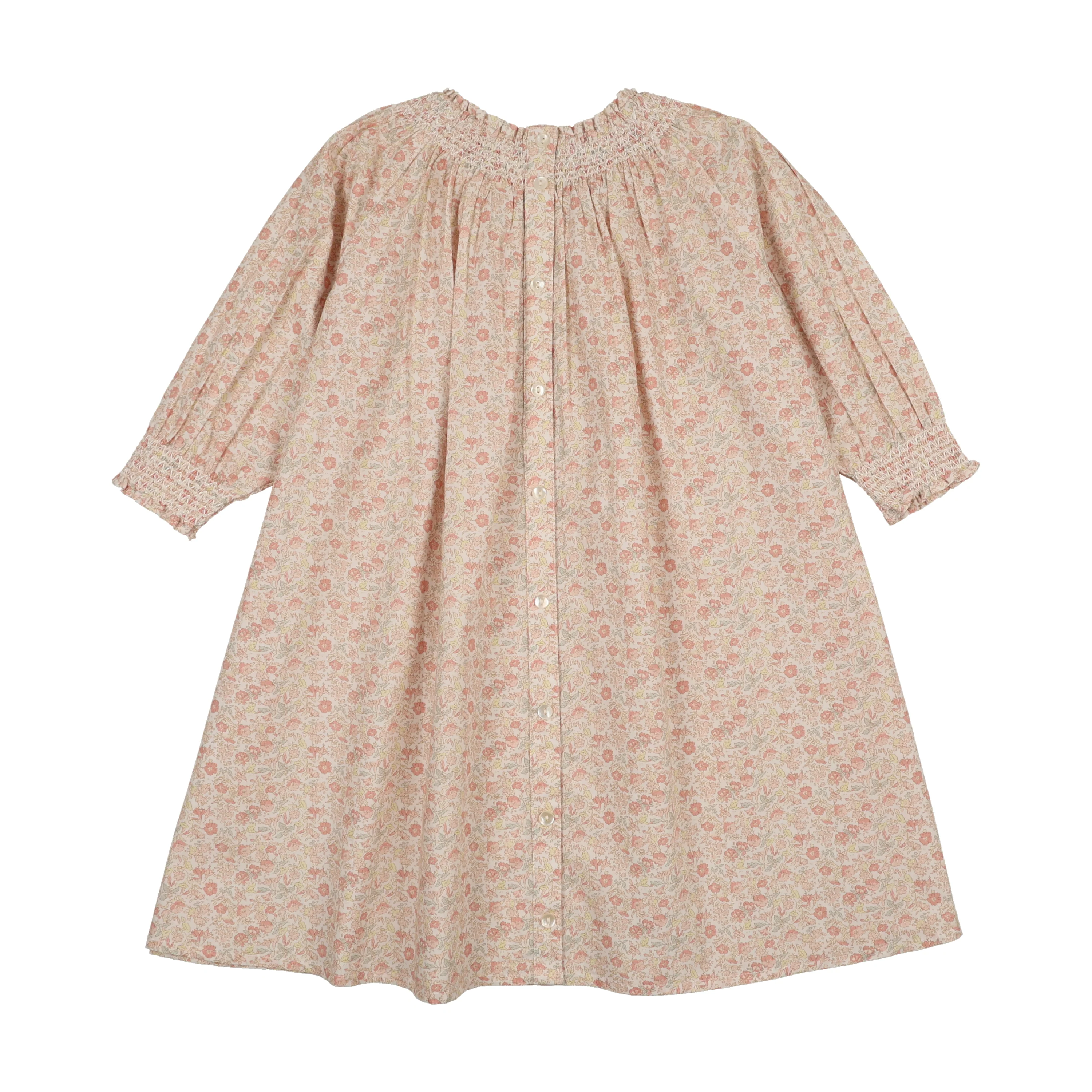 Analogie By Lil Legs Sunny Blossoms 3/4 Sleeve Dress - Bud Pink - Image 2