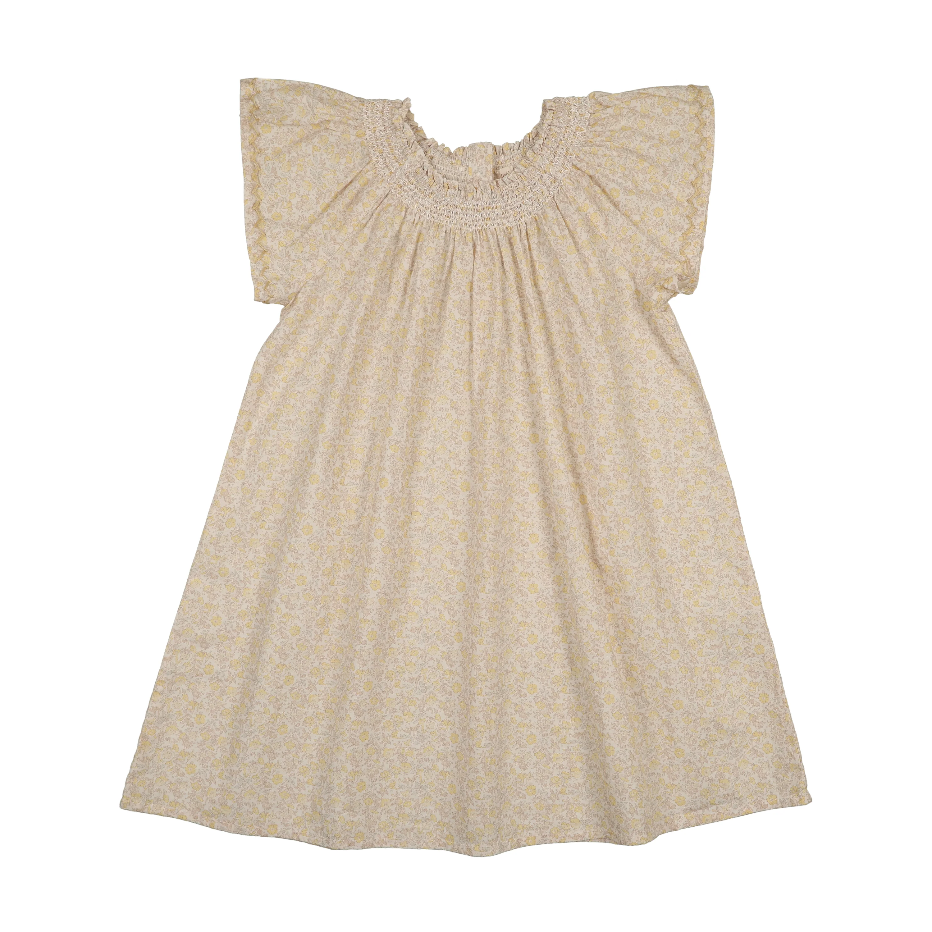 Analogie By Lil Legs Sunny Blossoms Flutter Dress - Yellow