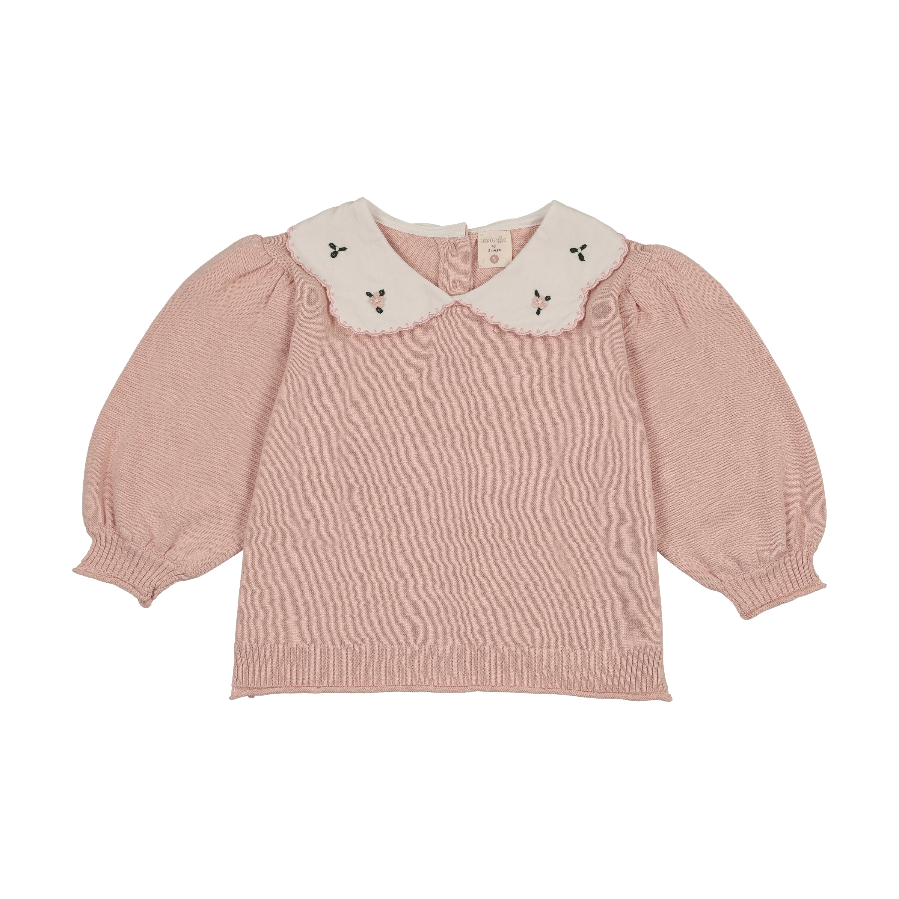 Analogie By Lil Legs Sunny Blossoms Girls Sweater - Bud Pink