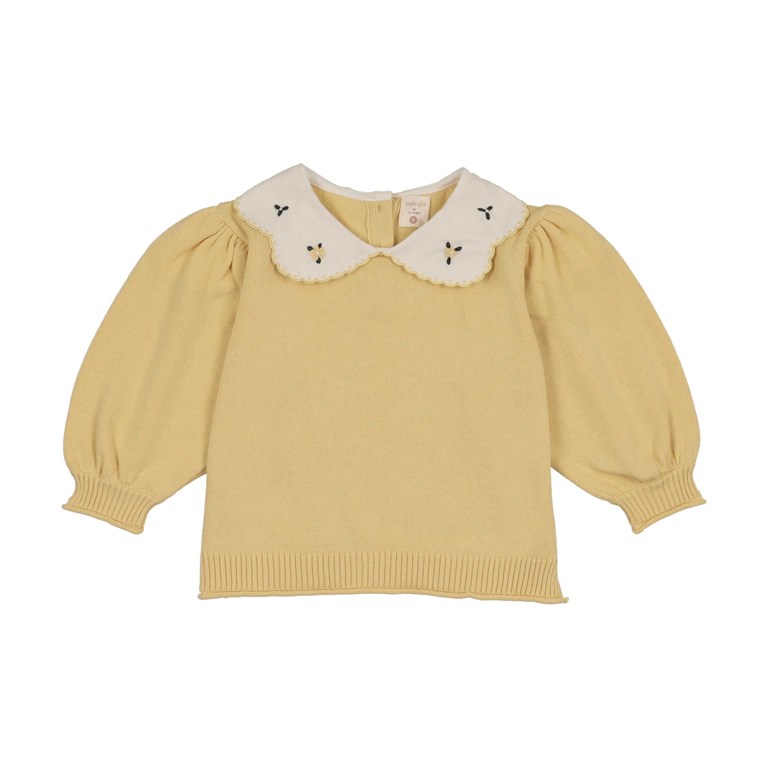 Analogie By Lil Legs Sunny Blossoms Girls Sweater - Yellow