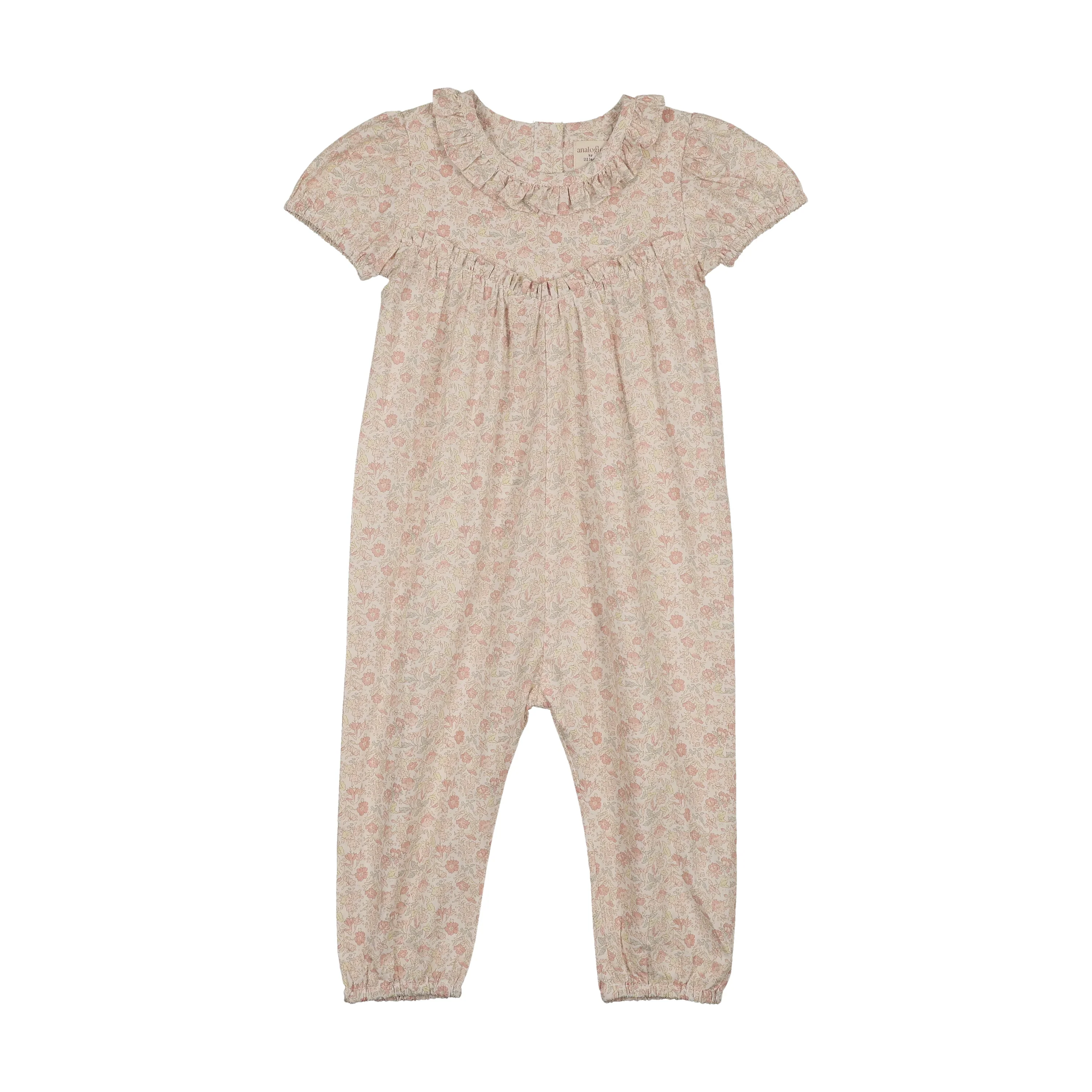 Analogie By Lil Legs Sunny Blossoms Long Romper - Bud Pink