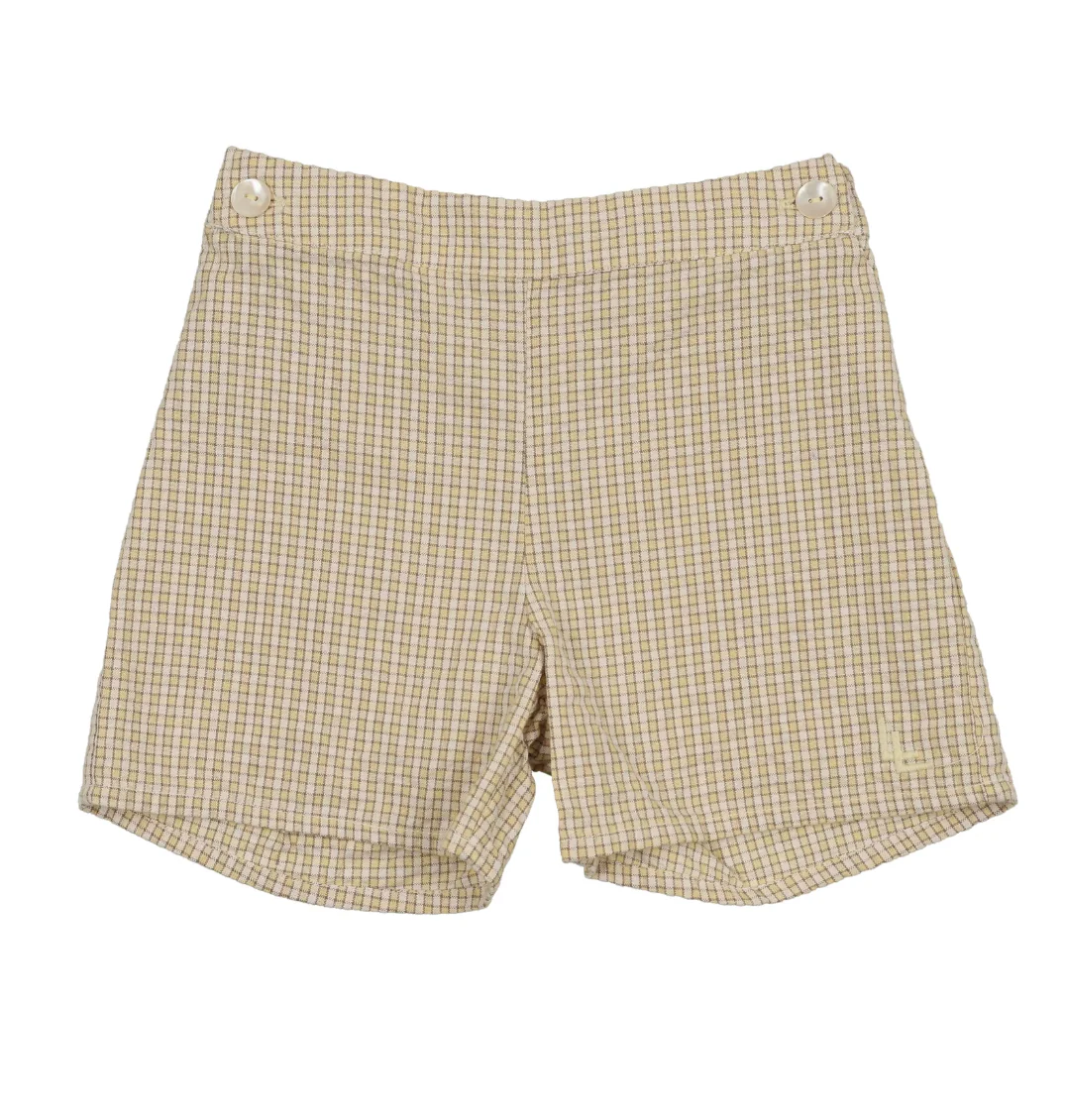 Analogie By Lil Legs Sunny Blossoms Shorts - Yellow Mini Plaid
