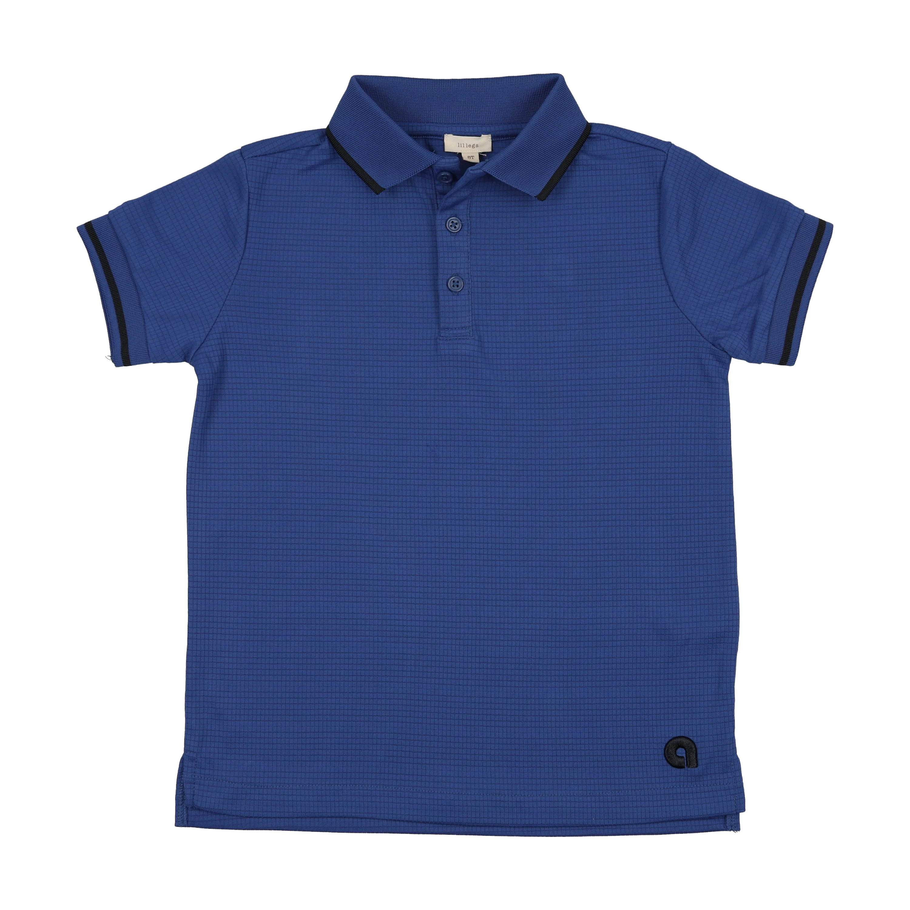 Analogie By Lil Legs Textured Sports Polo SS - Electric Blue