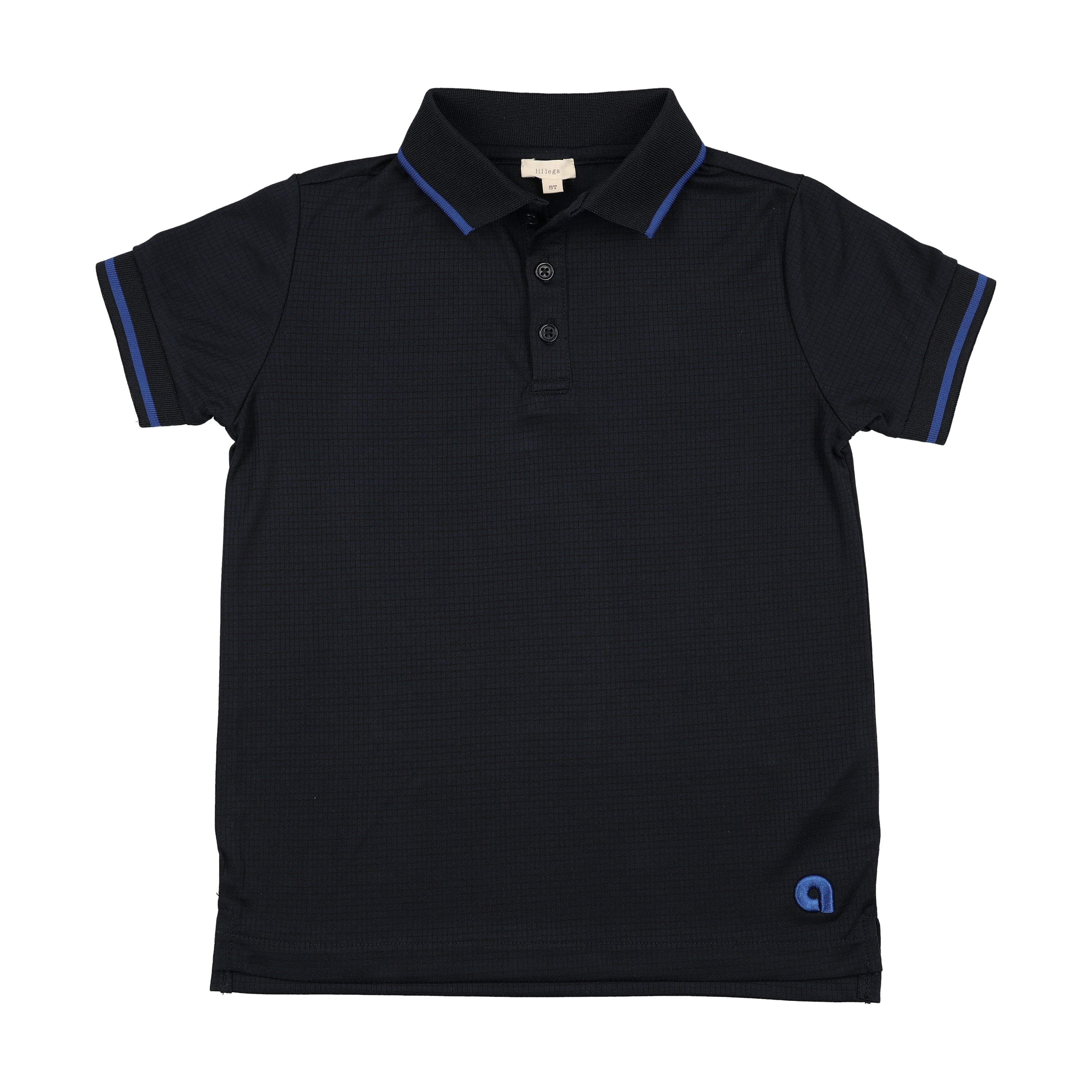 Analogie By Lil Legs Textured Sports Polo SS - Navy