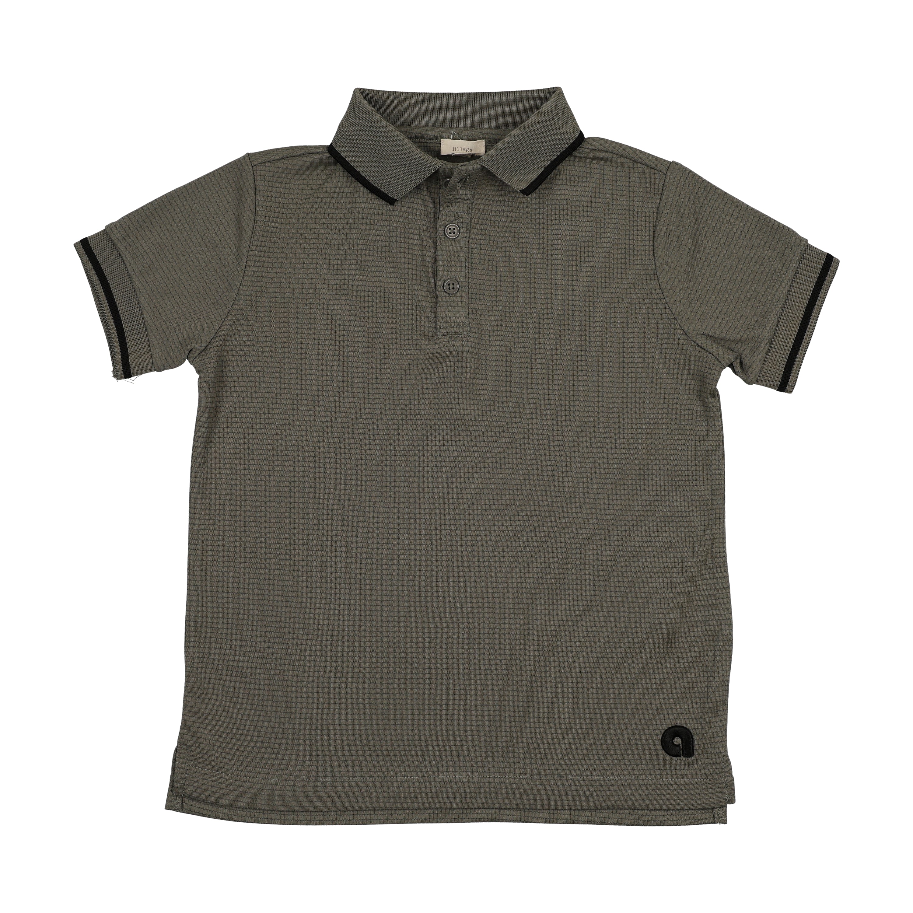 Analogie By Lil Legs Textured Sports Polo SS - Olive Green