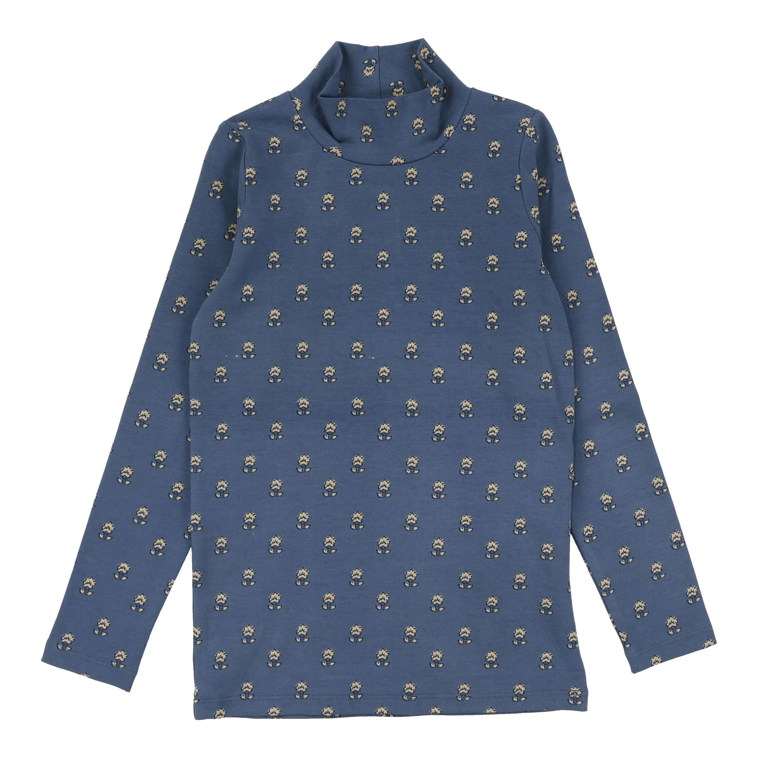 Analogie By Lil Legs Vintage Floral Mockneck Off Blue