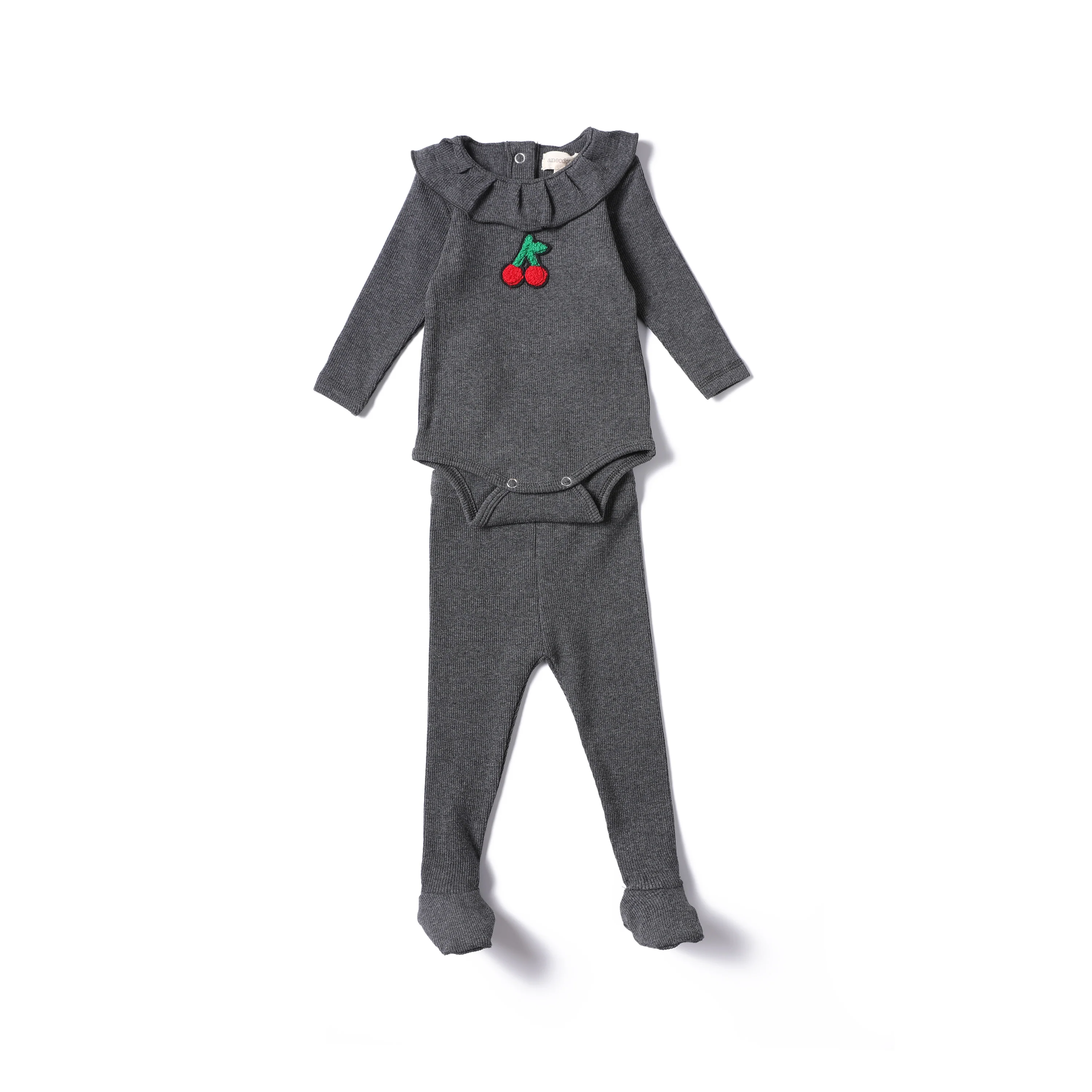 Anecdote Charcoal Cherry Baby Girl Set (straps are black) - Image 2