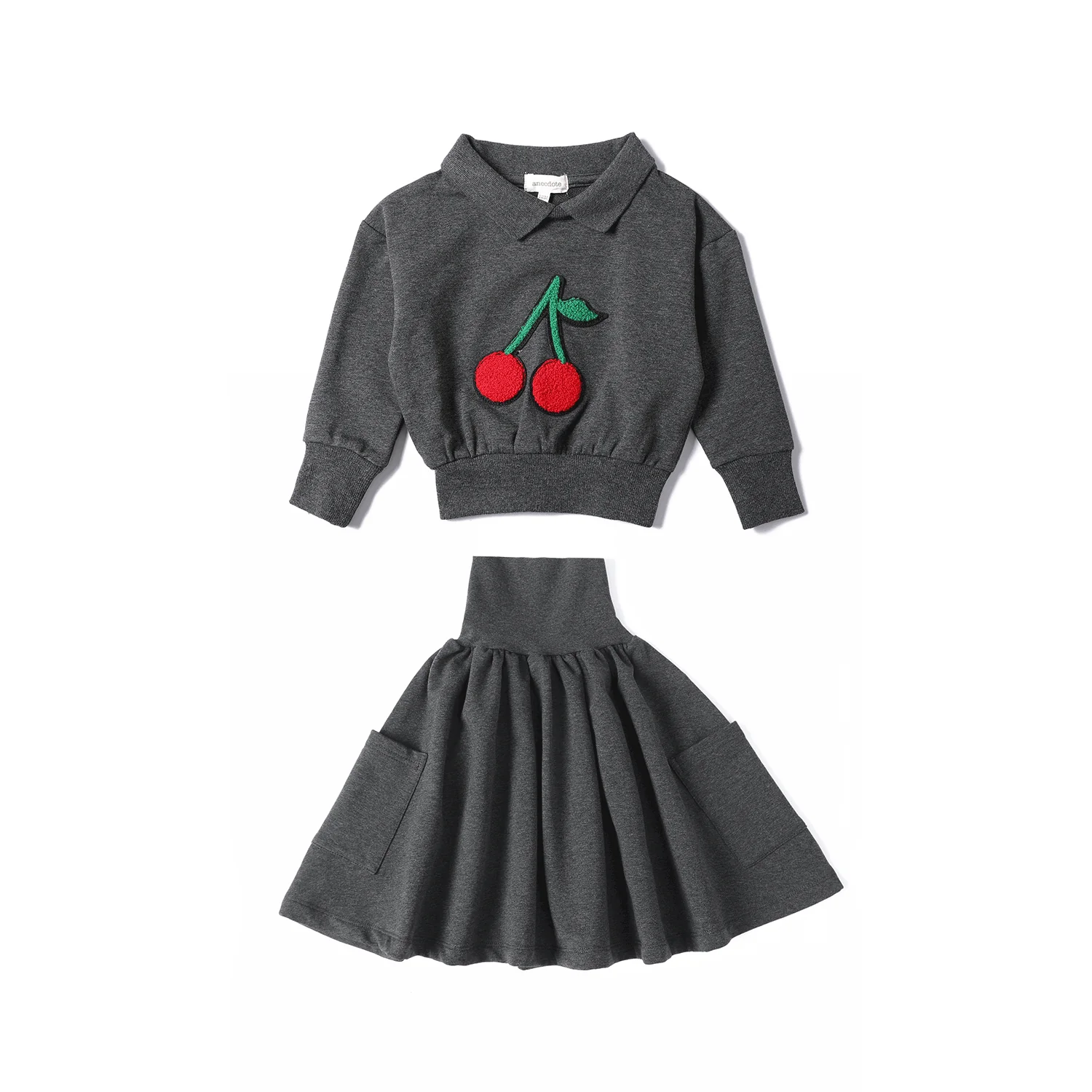 Anecdote Charcoal High Waisted Skirt With Pockets - Image 2