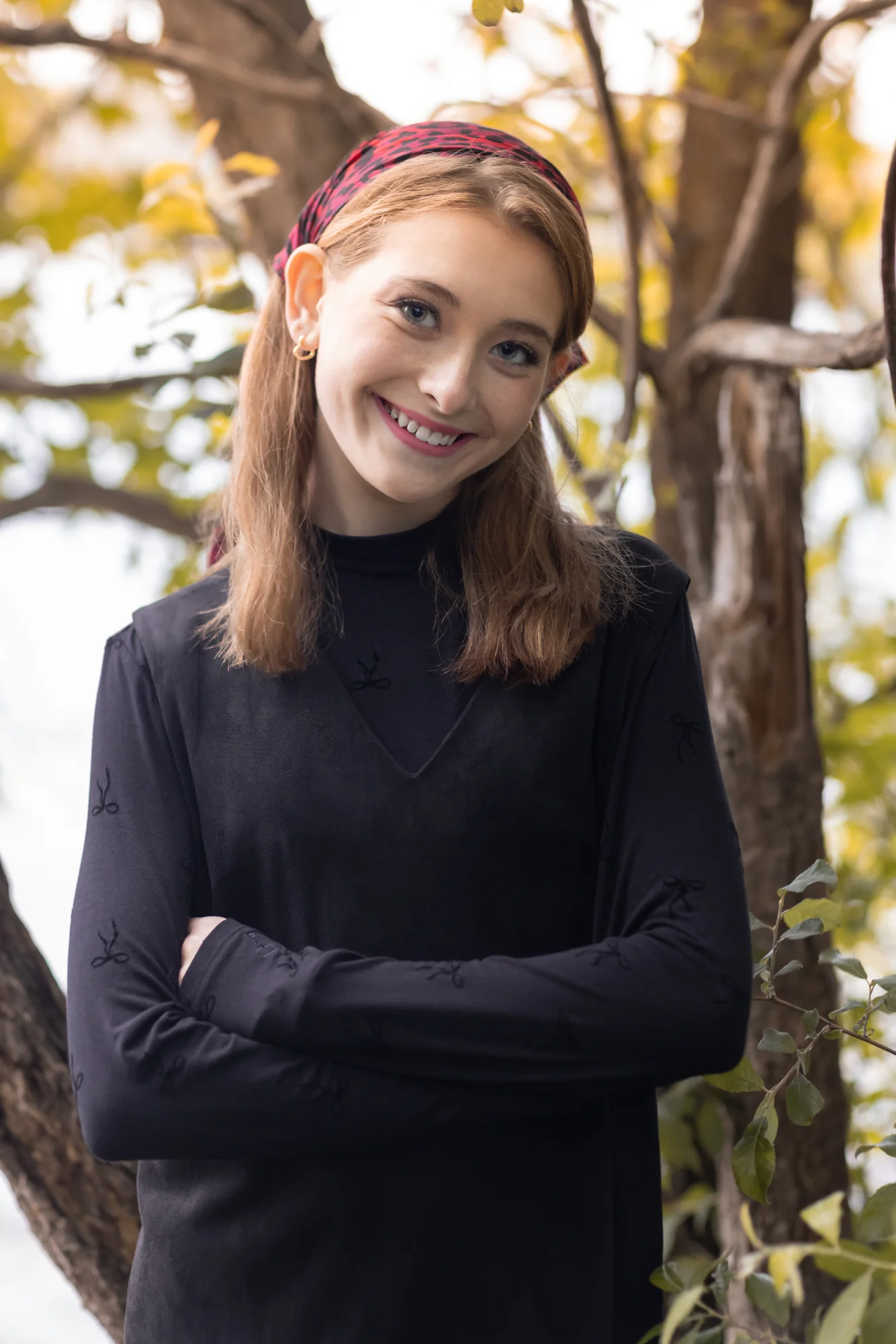 Poet Aria Mockneck Black On Black Flocking With Bows