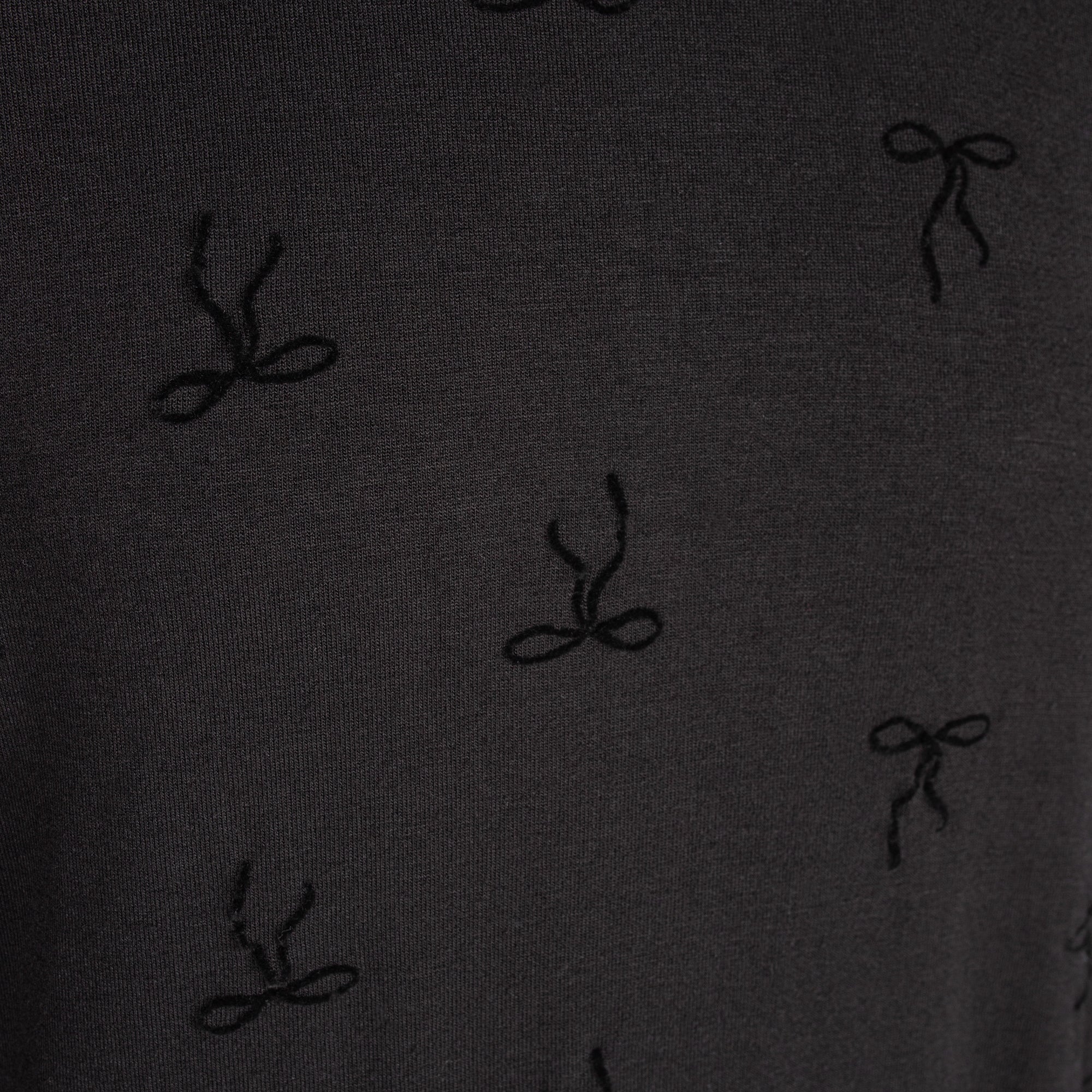 Poet Aria Mockneck Black On Black Flocking With Bows - Image 3