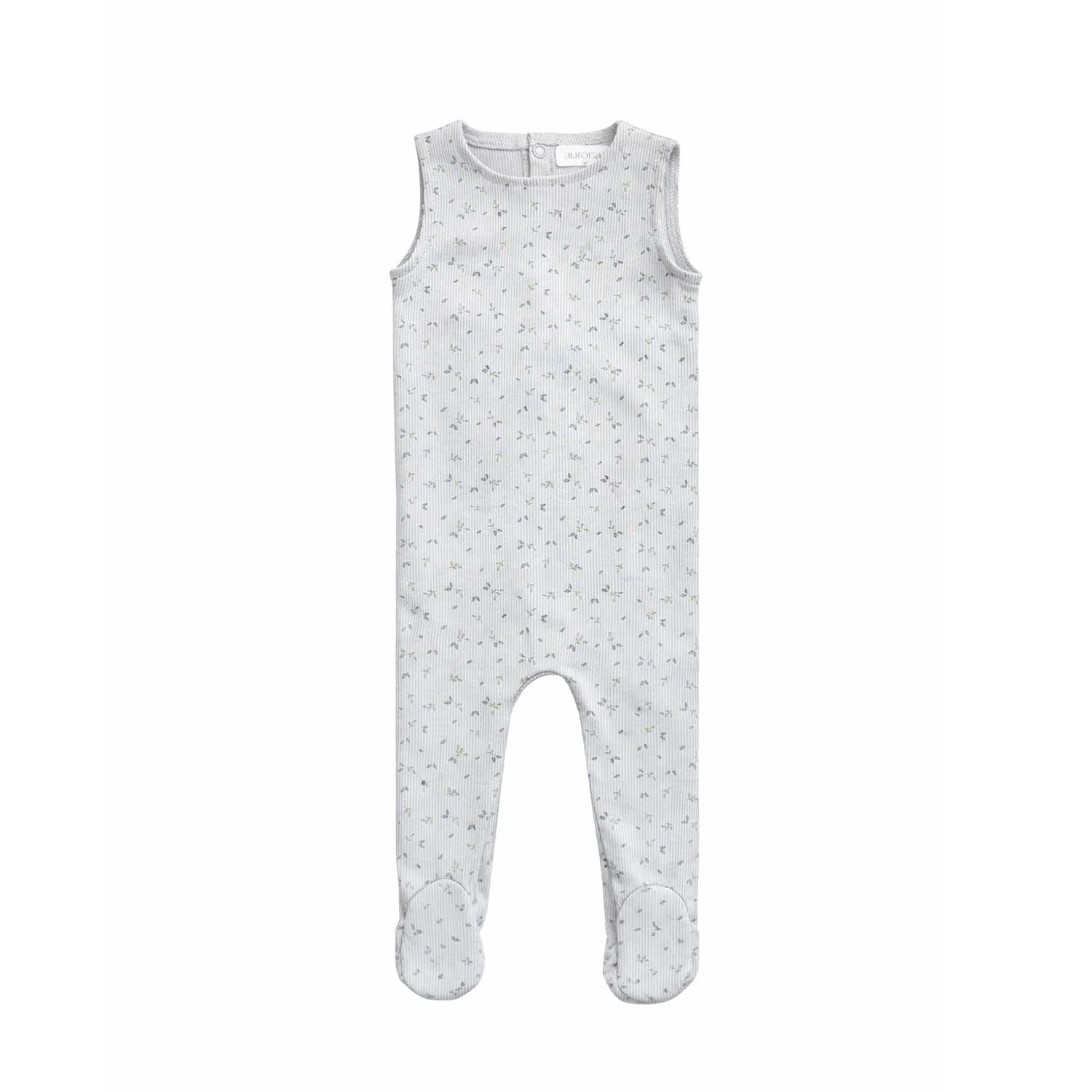 Aurora Floral Rib Collection Blue Romper